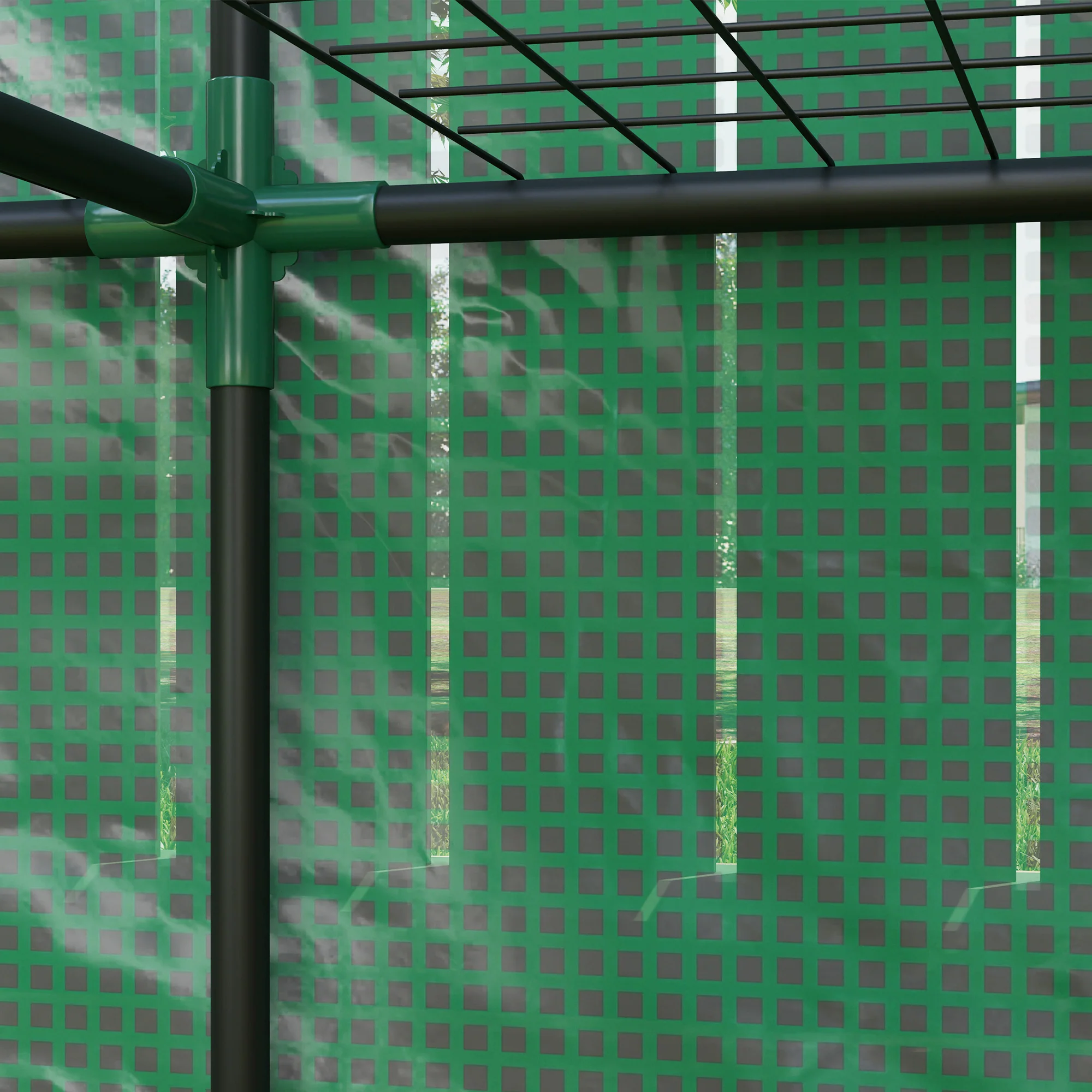 Outsunny 3 Tier Lean-to Mini Greenhouse With Green Hemmed Edging, Green - Image 9