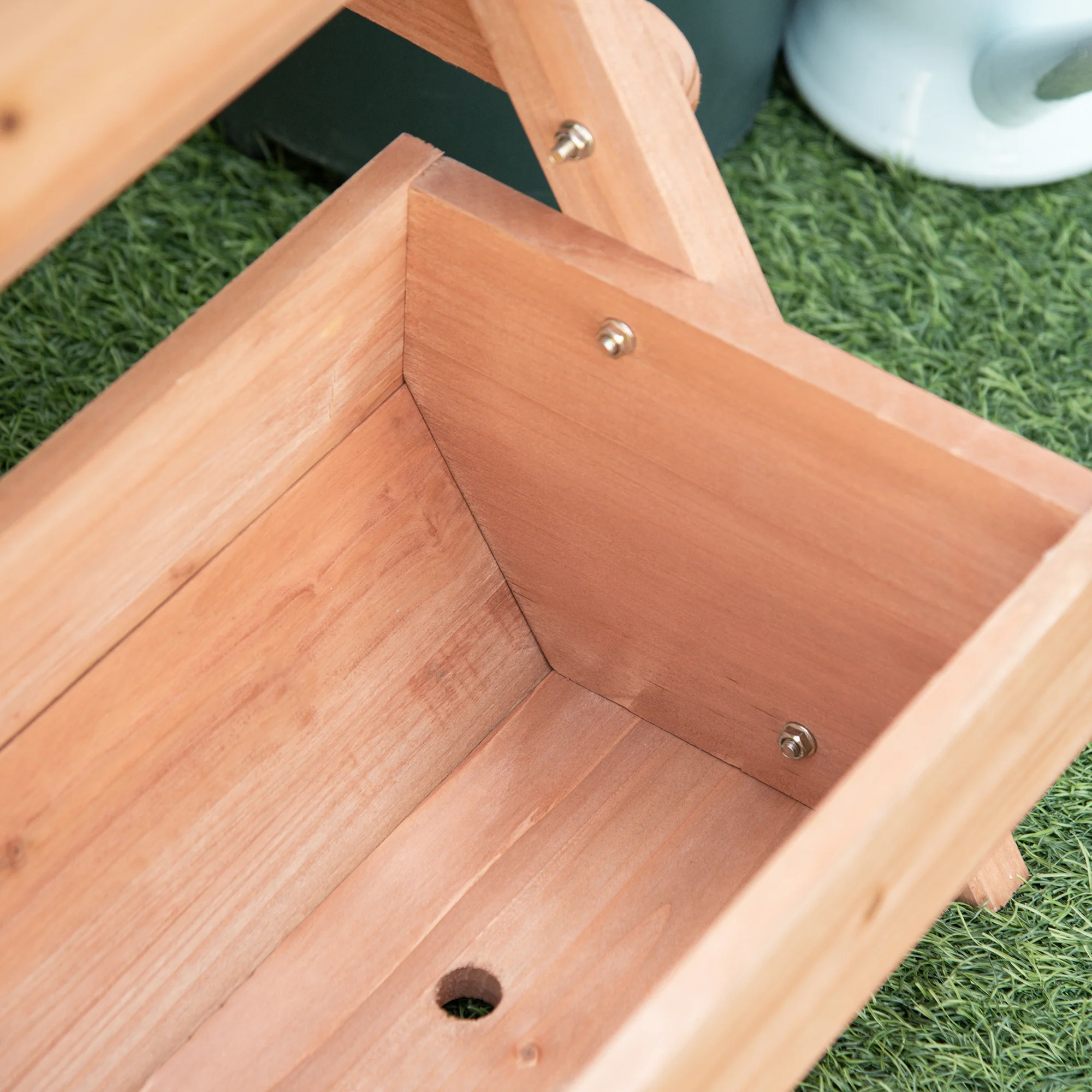 Outsunny 3 Tier Raised Garden Bed Wooden Elevated Planter Box Kit, Brown - Image 9