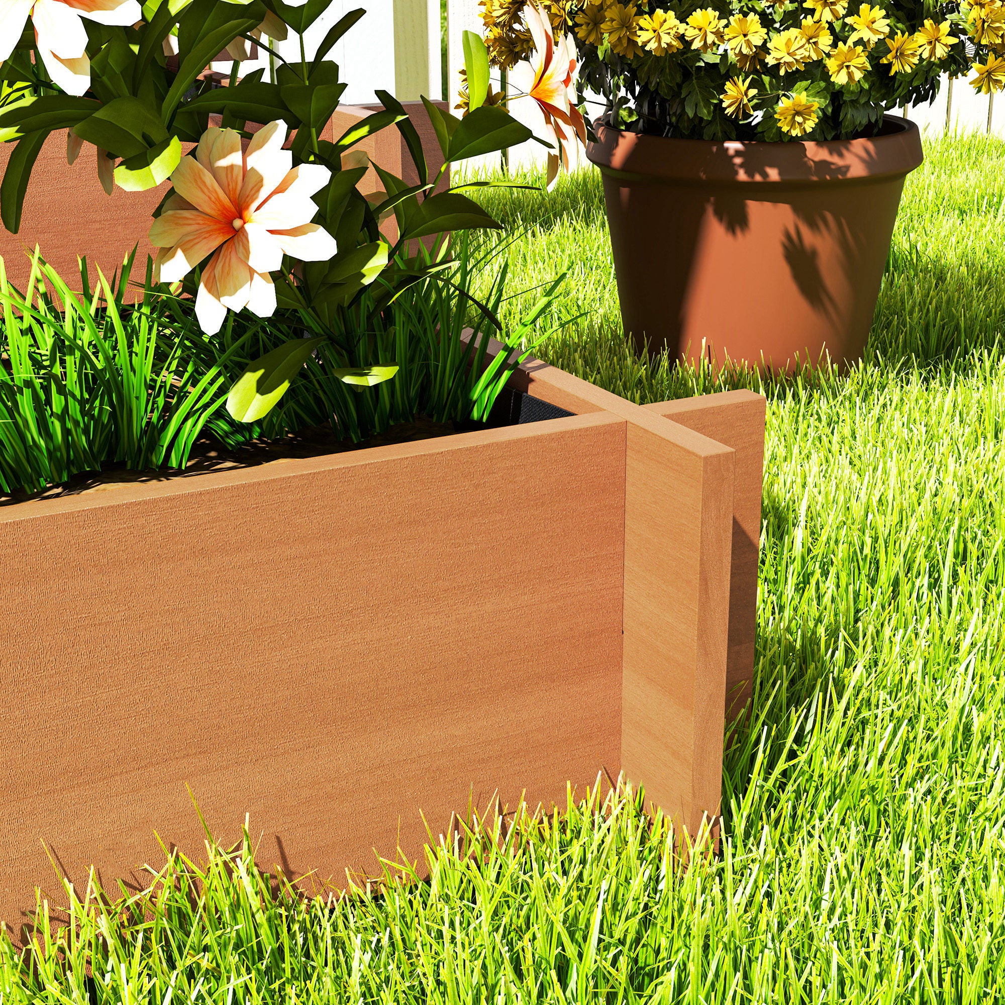 Outsunny 3 Tier Wooden Garden Planters with Trellis for Vine Climbing Plants - Image 8