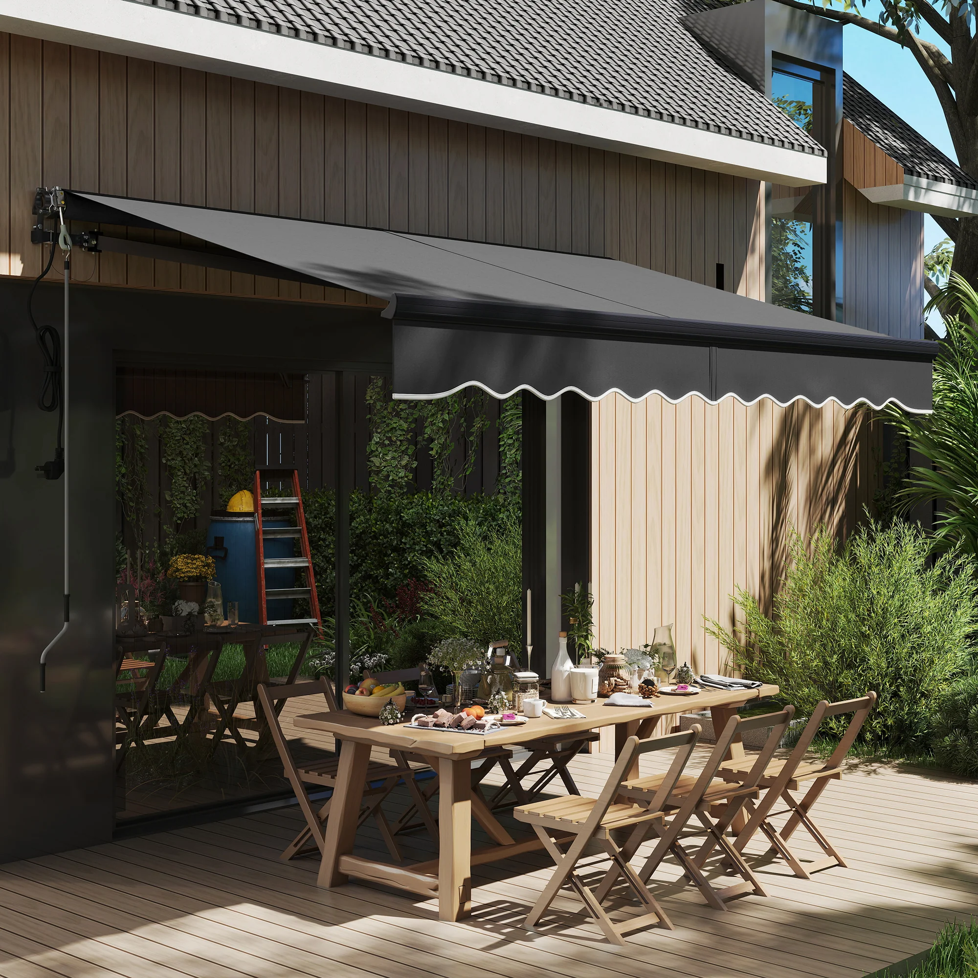 Outsunny 3 X 2.5m Electric Retractable Awning W/ Aluminium Frame - Image 11