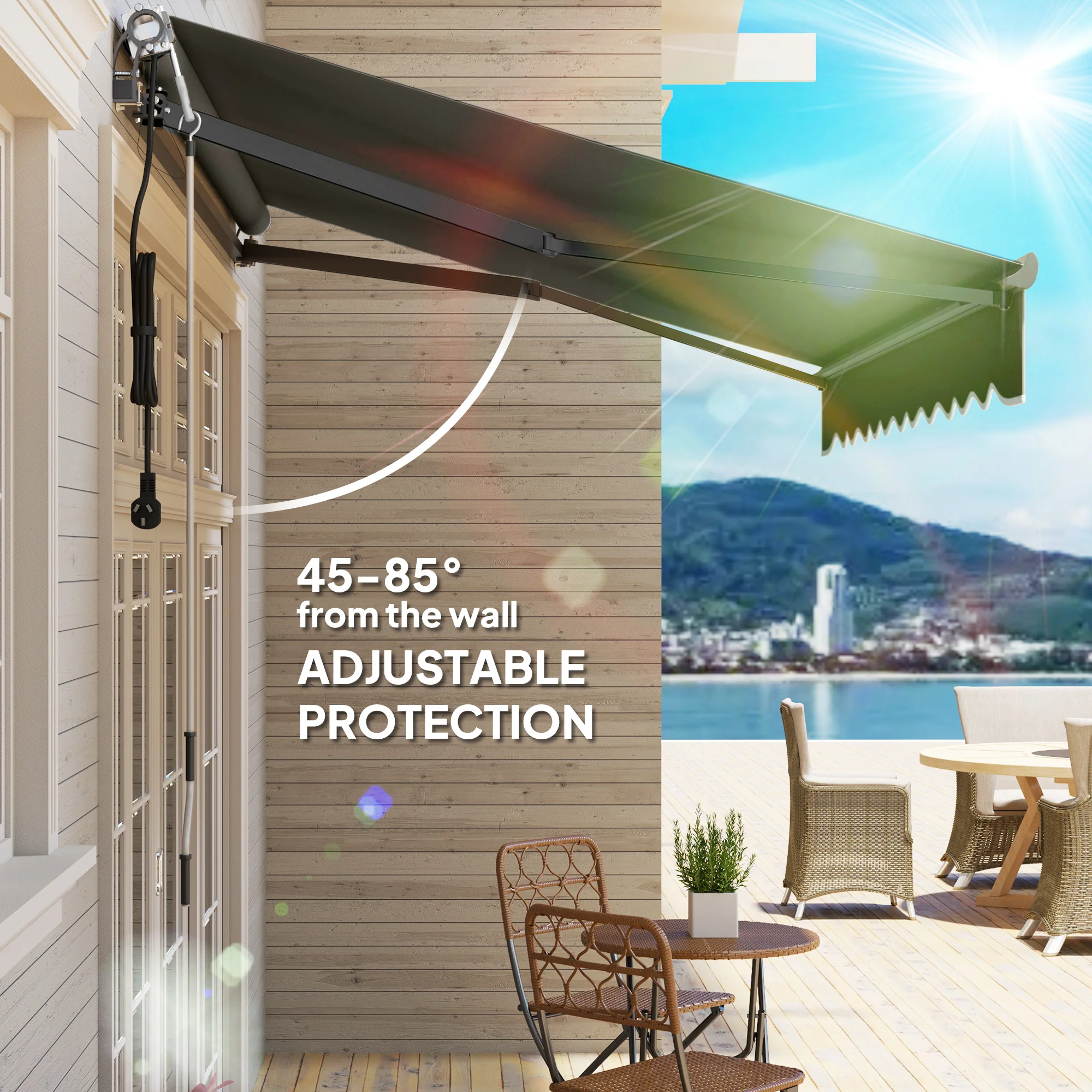 Outsunny 3 X 2.5m Electric Retractable Awning W/ Aluminium Frame - Image 15