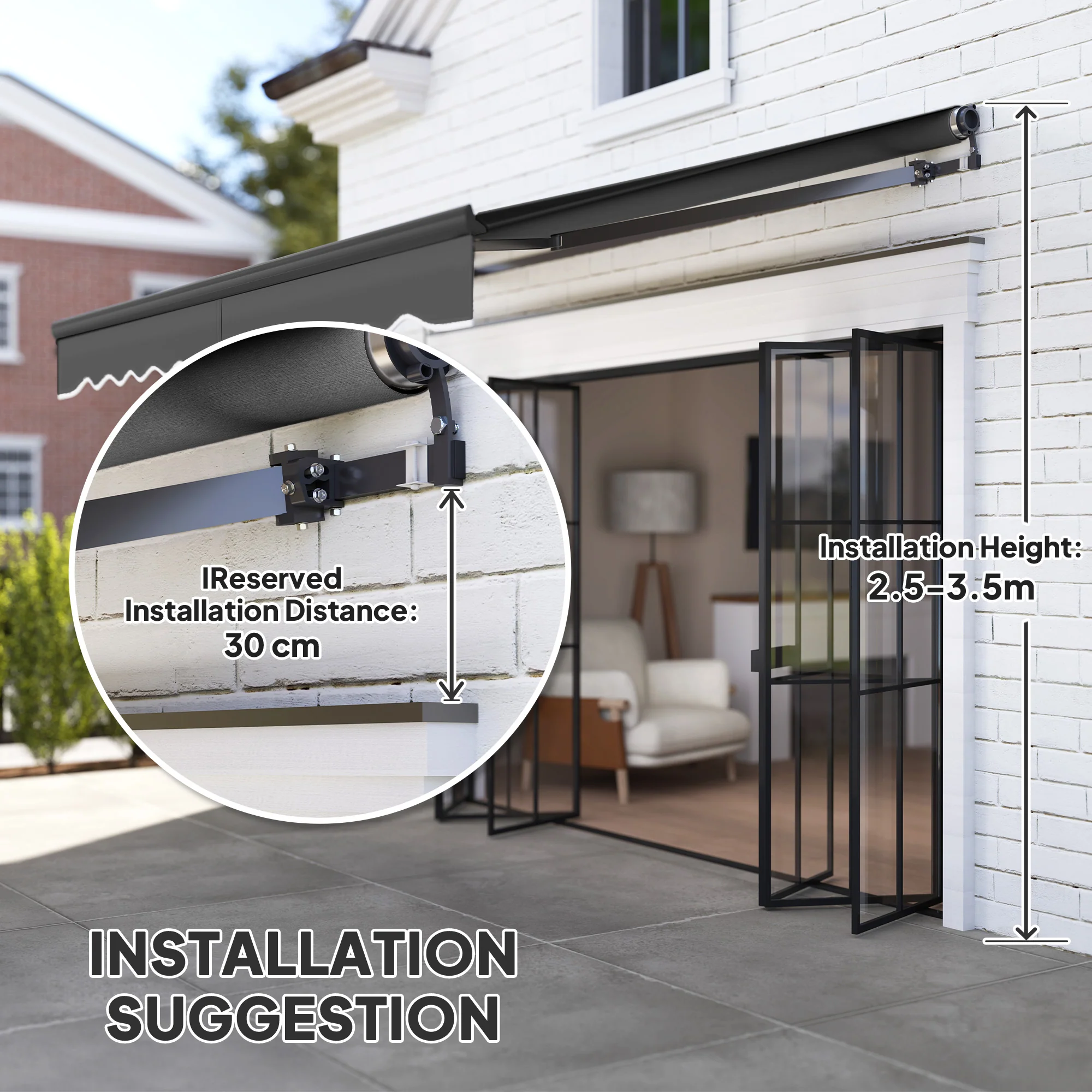 Outsunny 3 X 2.5m Electric Retractable Awning W/ Aluminium Frame - Image 16