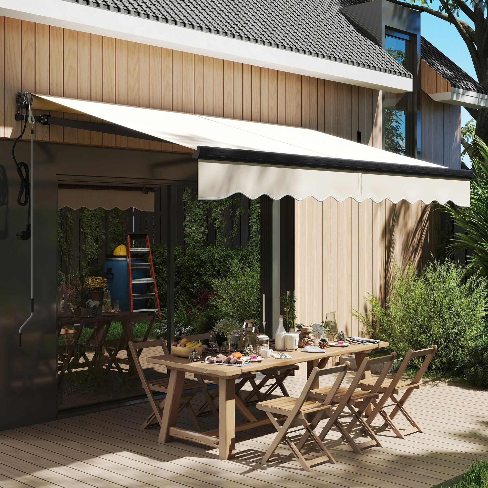 Outsunny 3 X 2.5m Electric Retractable Awning W/ Aluminium Frame - Image 2