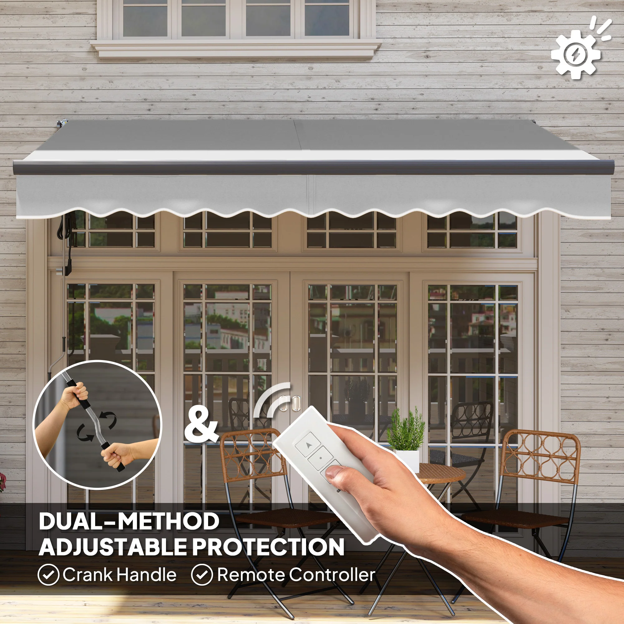 Outsunny 3 X 2.5m Electric Retractable Awning W/ Aluminium Frame - Image 21