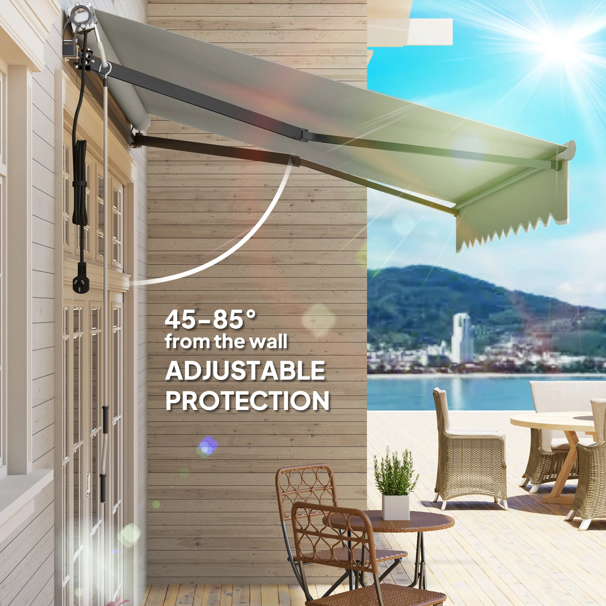 Outsunny 3 X 2.5m Electric Retractable Awning W/ Aluminium Frame - Image 24