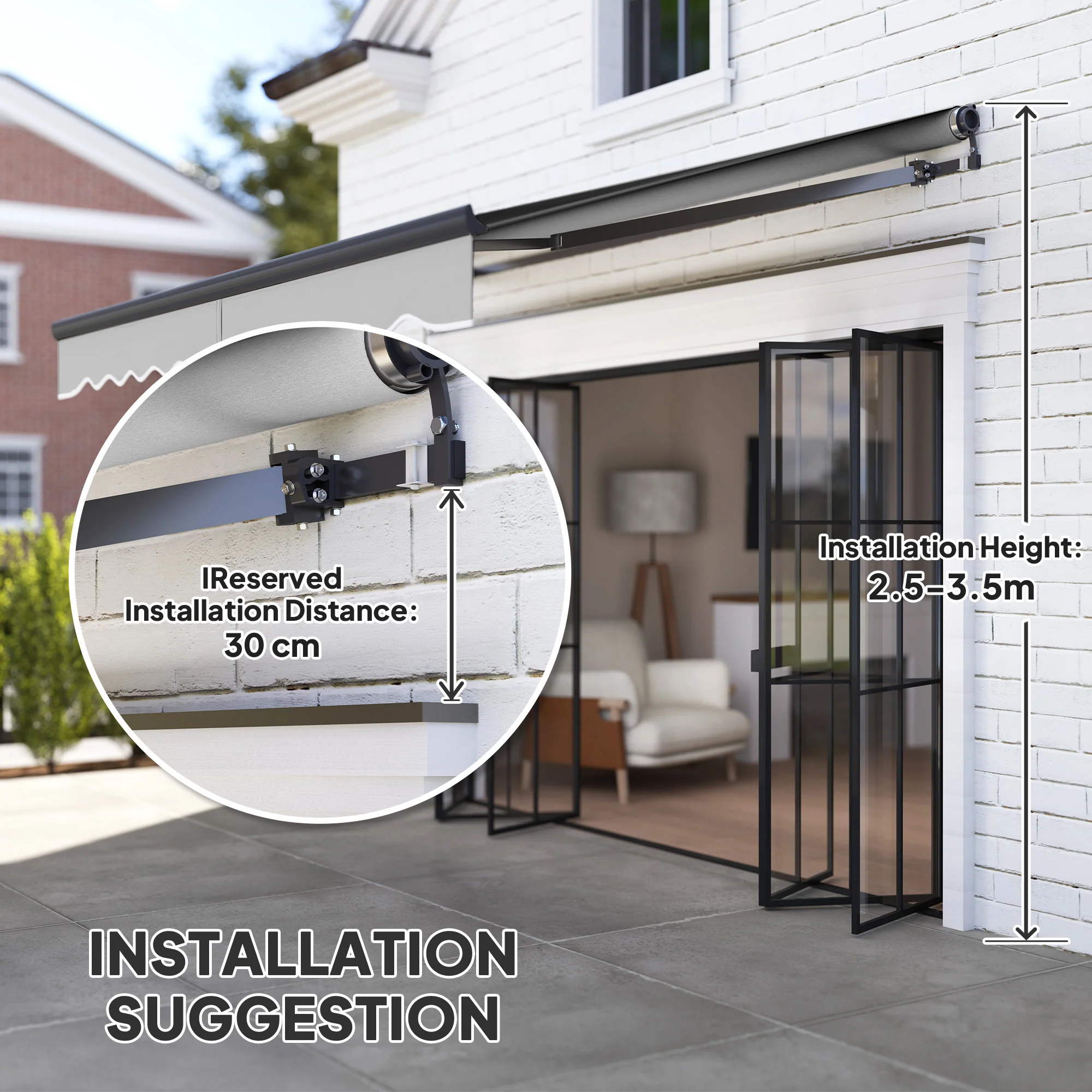 Outsunny 3 X 2.5m Electric Retractable Awning W/ Aluminium Frame - Image 25