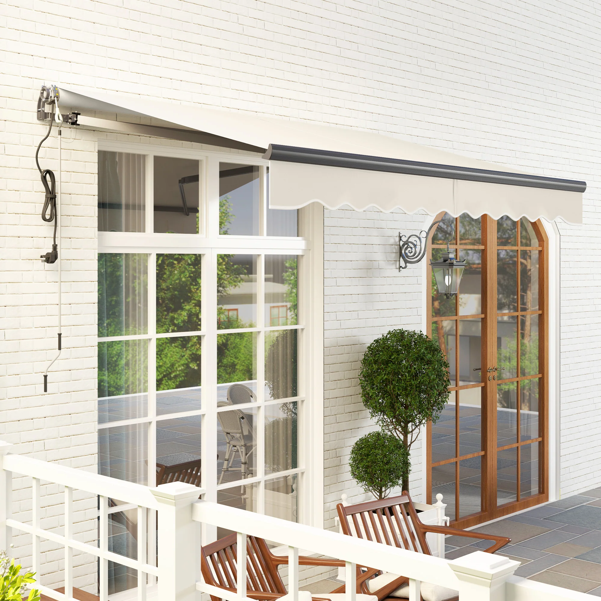 Outsunny 3 X 2.5m Electric Retractable Awning W/ Aluminium Frame - Image 9