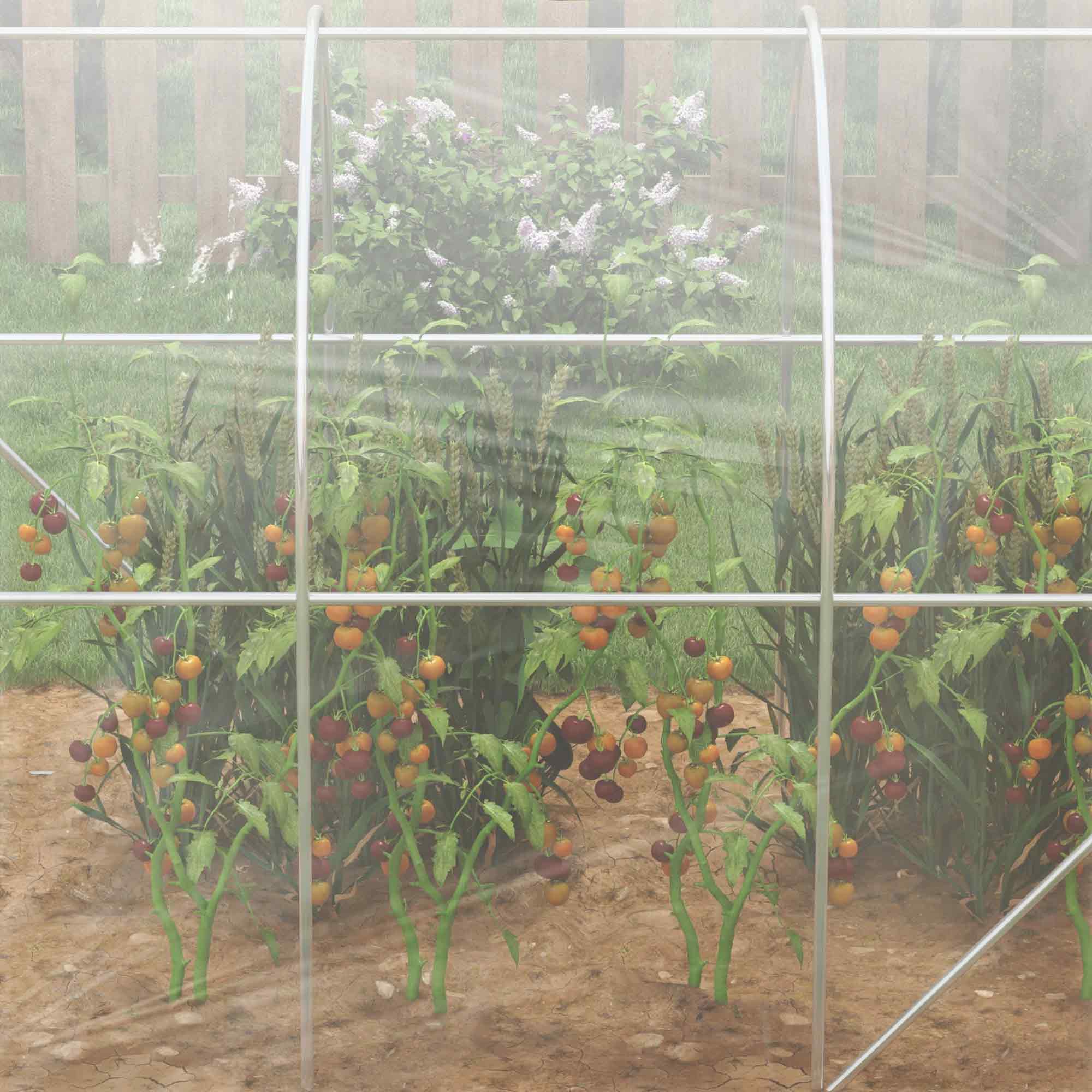 Outsunny 3 x 2 x 2m Polytunnel Greenhouse with Door, Galvanised Steel Frame - Image 8