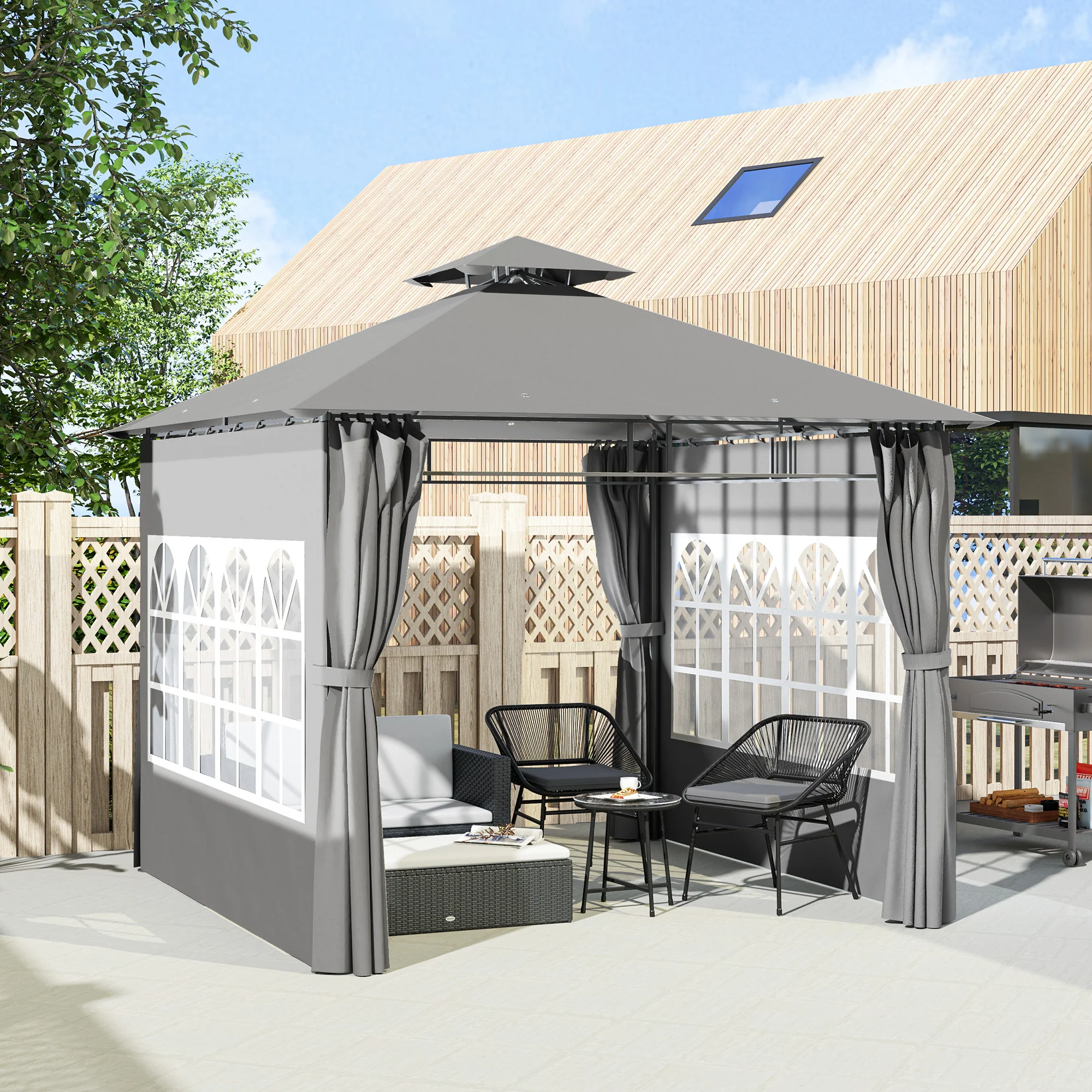 Outsunny 3 x 3 m Garden Gazebo, Outdoor Gazebo Canopy Shelter - Image 20