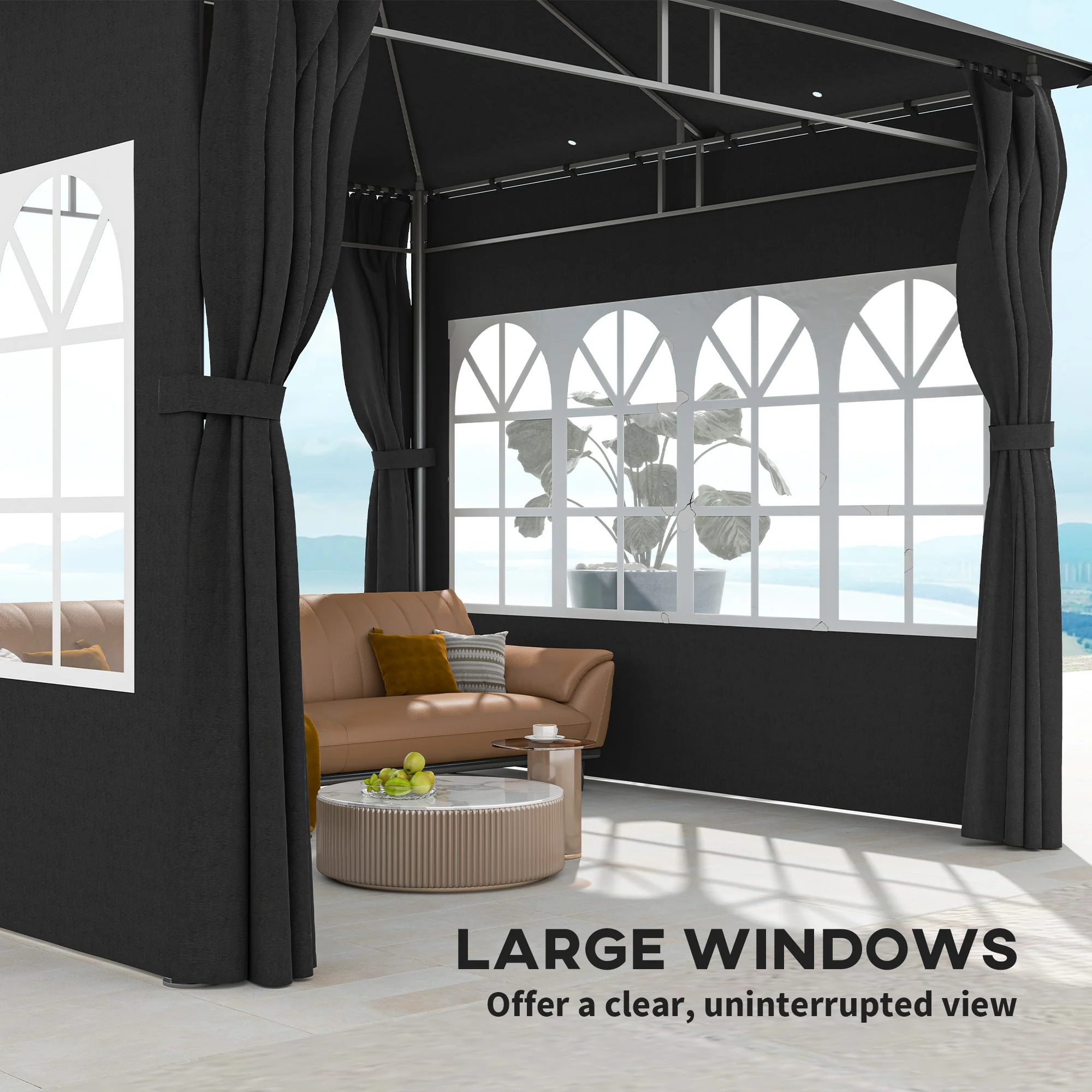 Outsunny 3 x 3 m Garden Gazebo, Outdoor Gazebo Canopy Shelter - Image 8