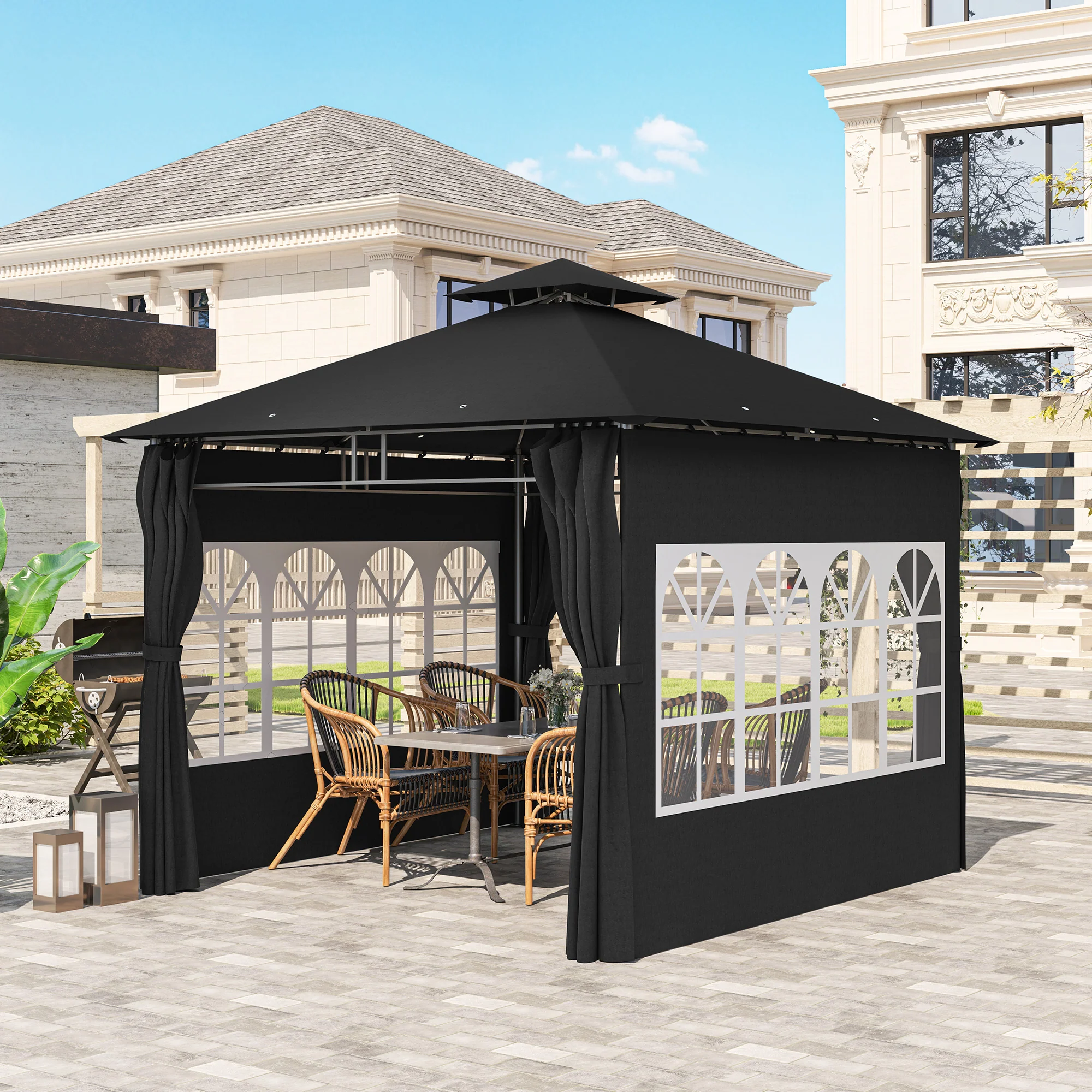 Outsunny 3 x 3 m Garden Gazebo, Outdoor Gazebo Canopy Shelter - Image 9