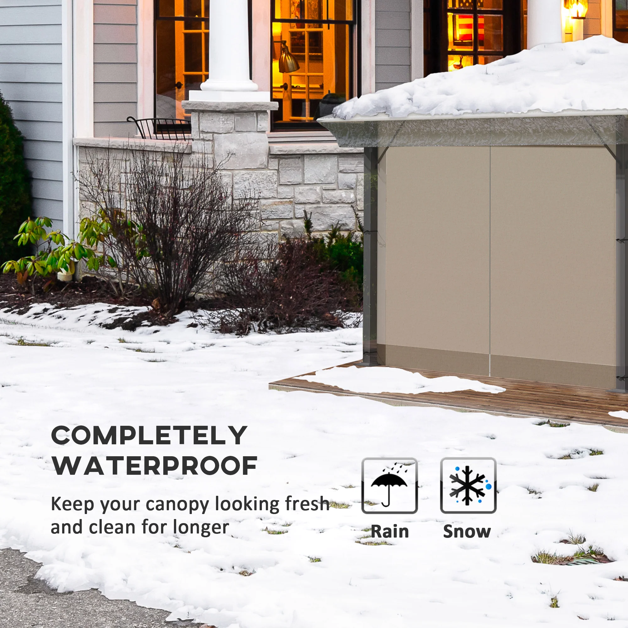 Outsunny 3 X 3 (m) Gazebo Protective Cover, Waterproof Cover For Canopy, Tent - Image 3