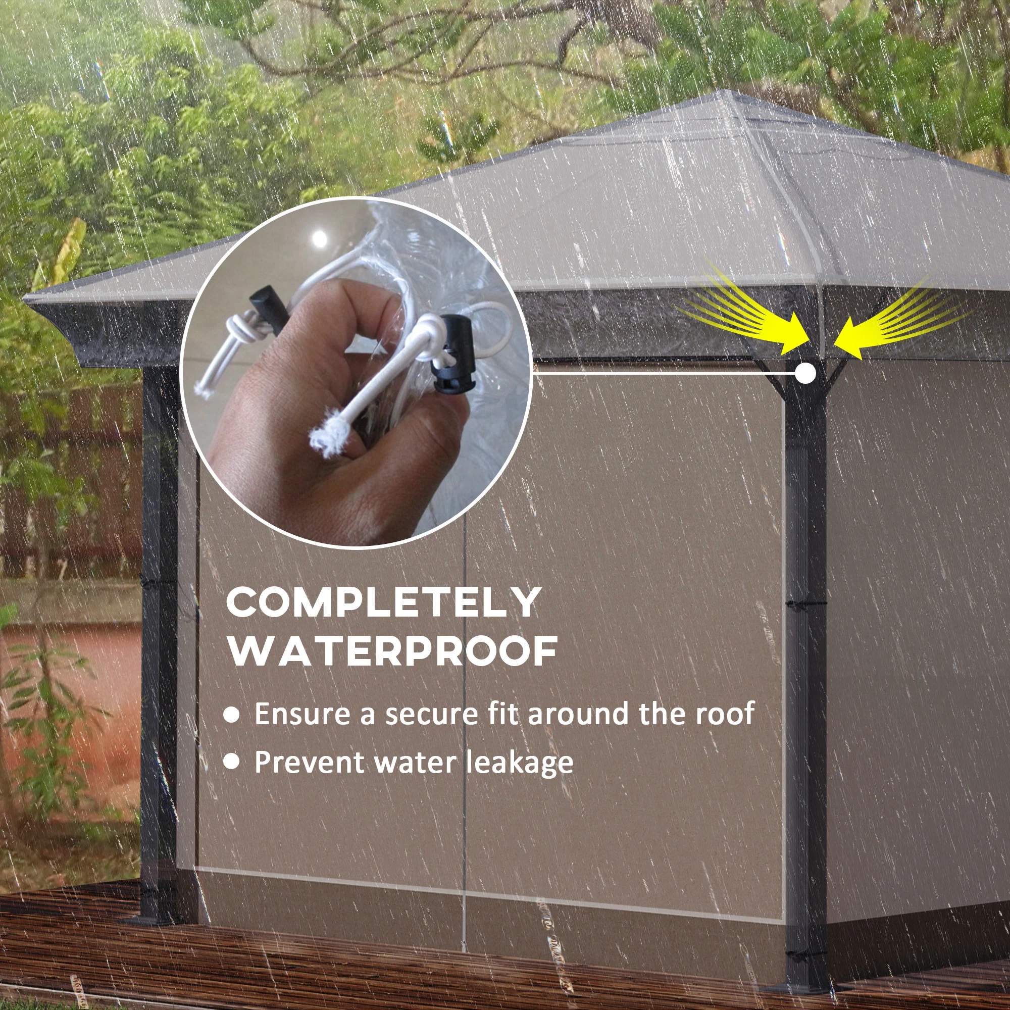 Outsunny 3 X 3 (m) Gazebo Protective Cover, Waterproof Cover For Canopy, Tent - Image 4