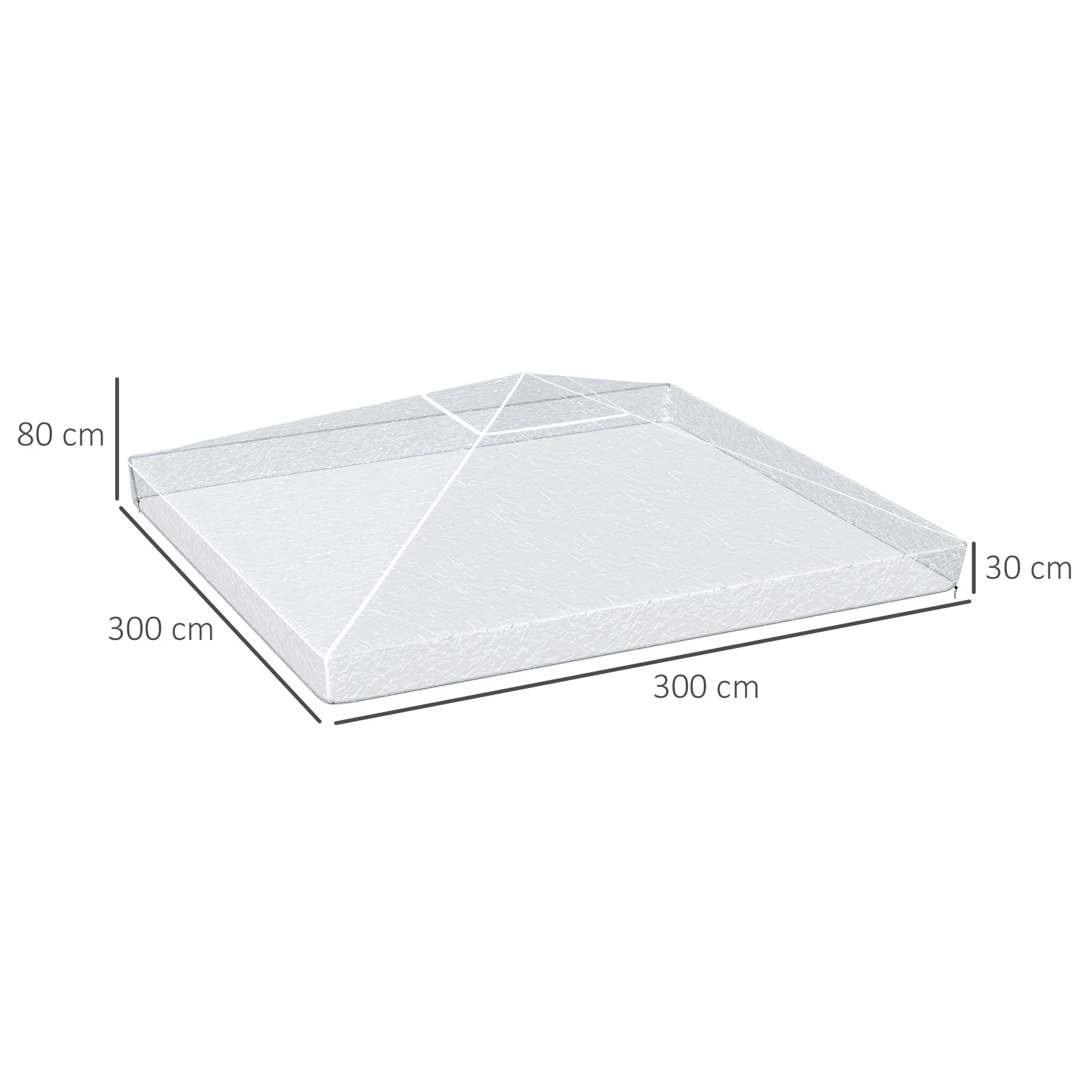 Outsunny 3 X 3 (m) Gazebo Protective Cover, Waterproof Cover For Canopy, Tent - Image 5