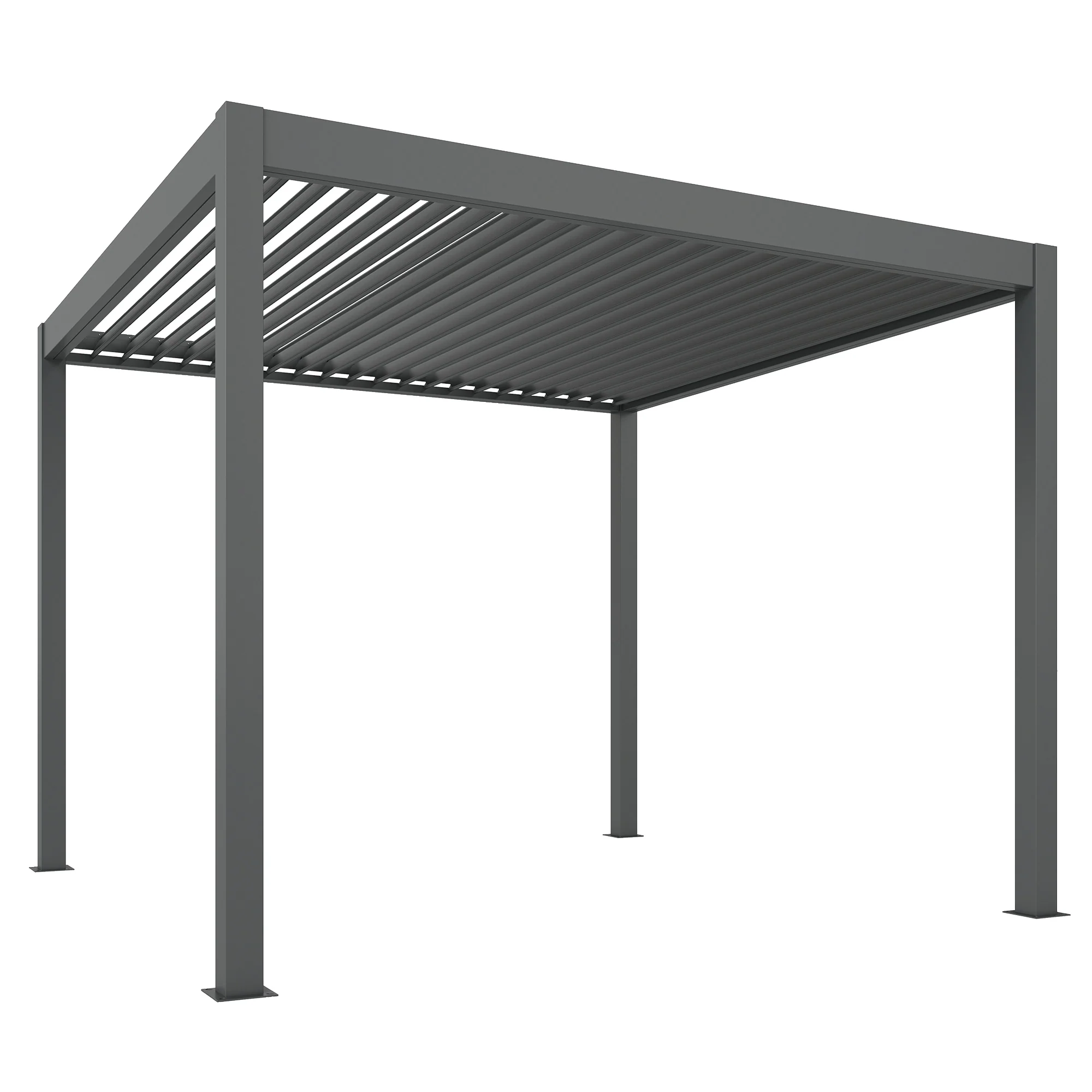 Outsunny 3 X 3(m) Electric Louvered Pergola Aluminium Pergola W/ LED Light