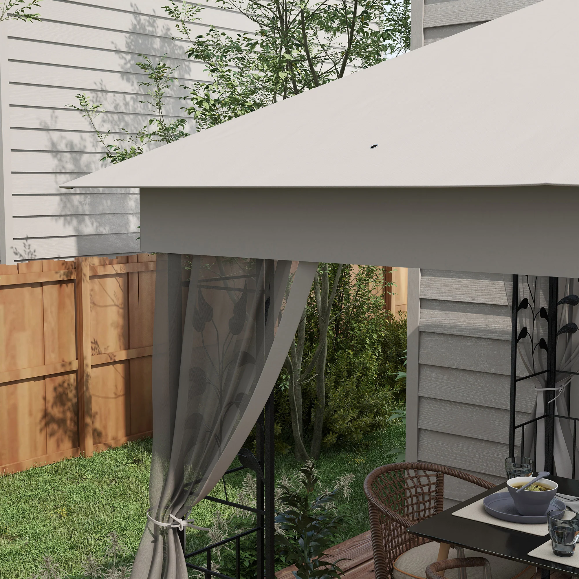 Outsunny 3 x 3(m) Garden Gazebo Marquee Tent Canopy Shelter Pavilion Grey - Image 8