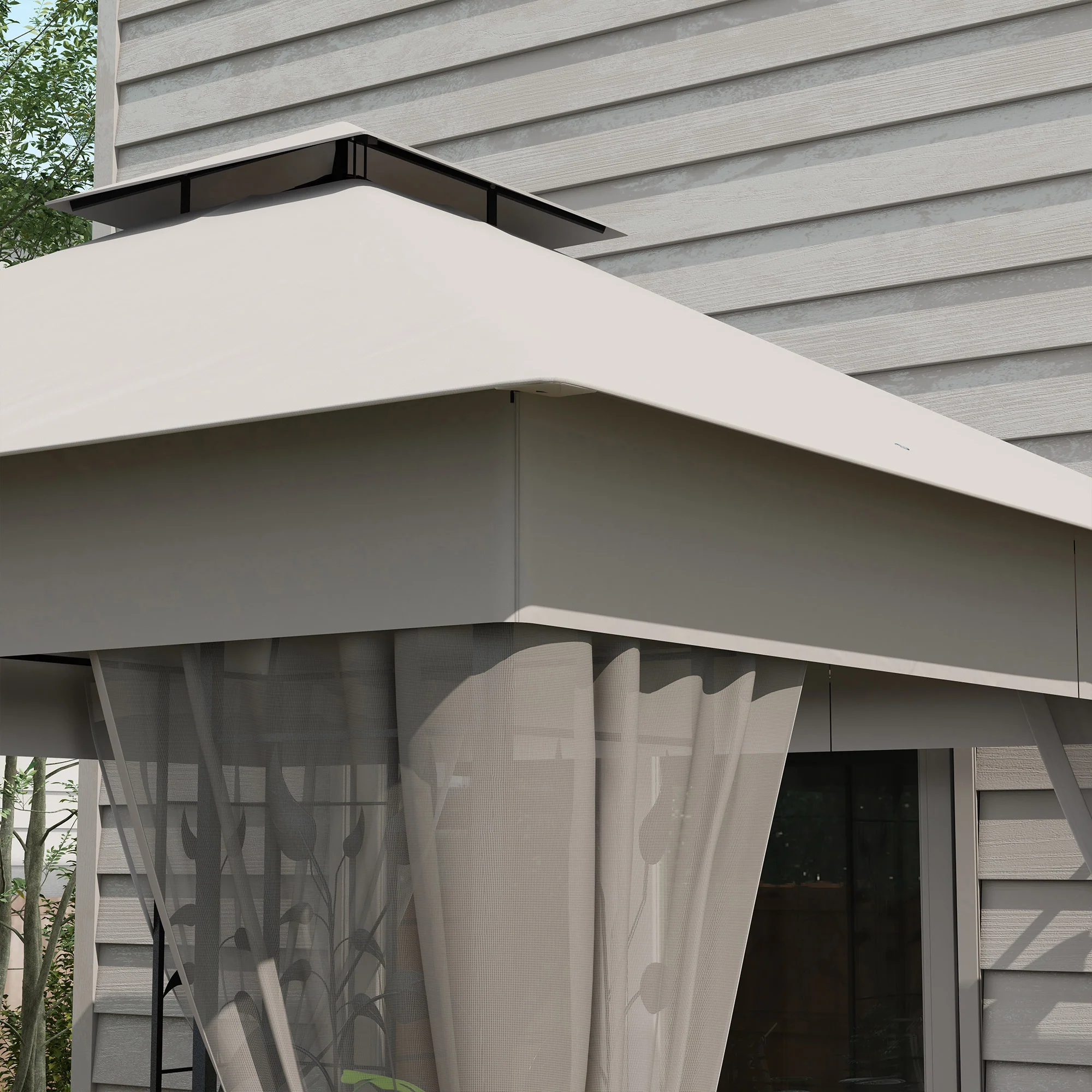 Outsunny 3 x 3(m) Garden Gazebo Marquee Tent Canopy Shelter Pavilion Grey - Image 9