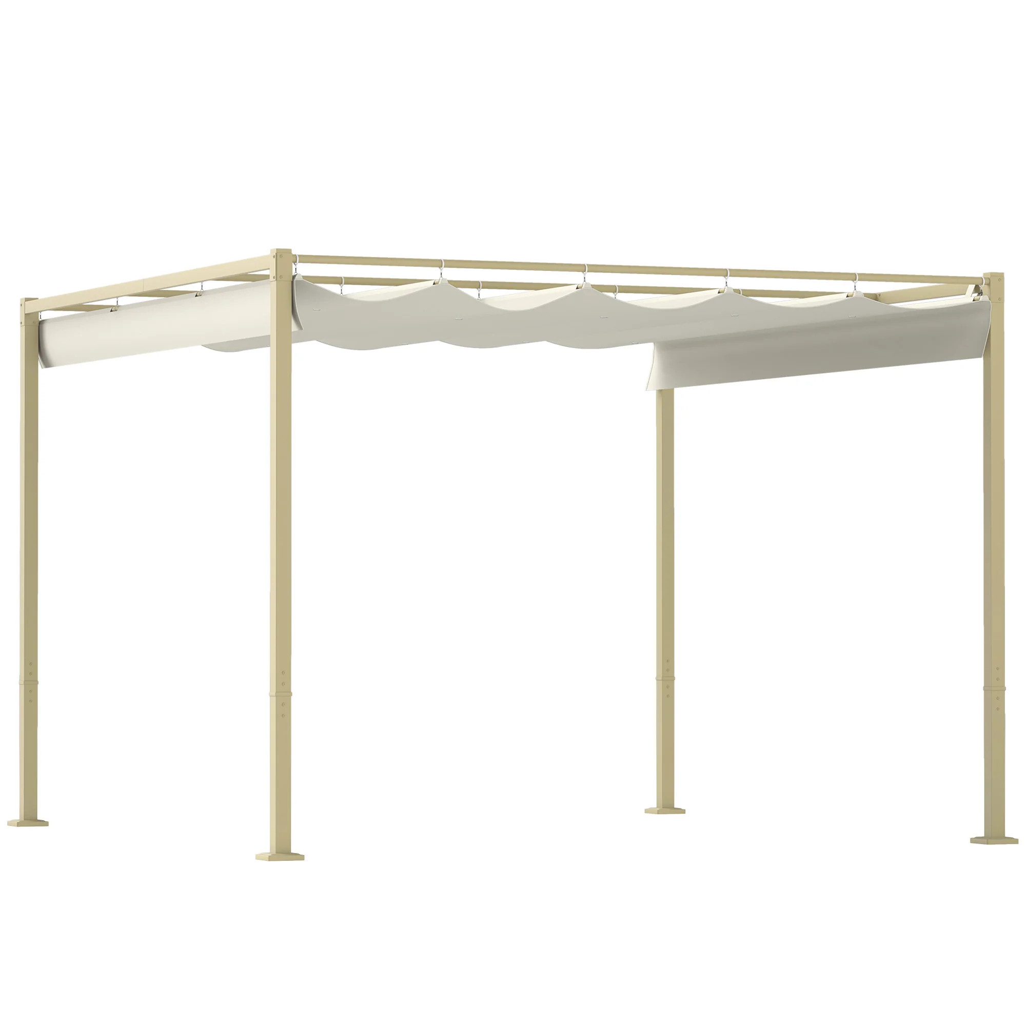 Outsunny 3 X 3(m) Garden Pergola With Retractable Roof, UPF30+ - Image 10