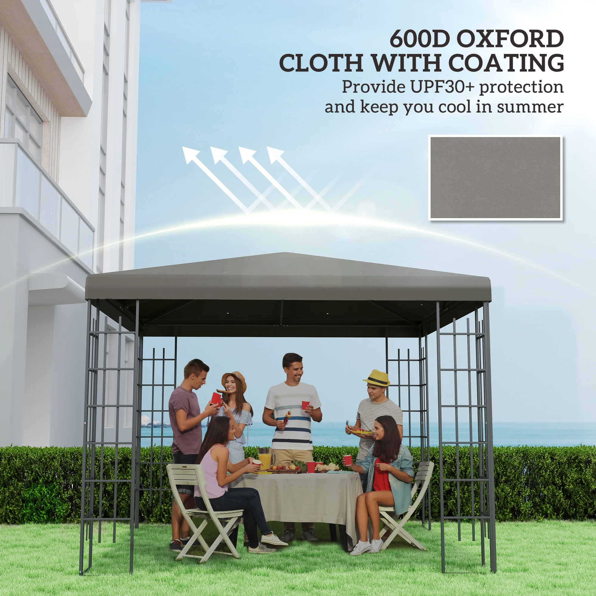 Outsunny 3 x 3(m) Gazebo Canopy Replacement Cover, UPF30+ - Image 24
