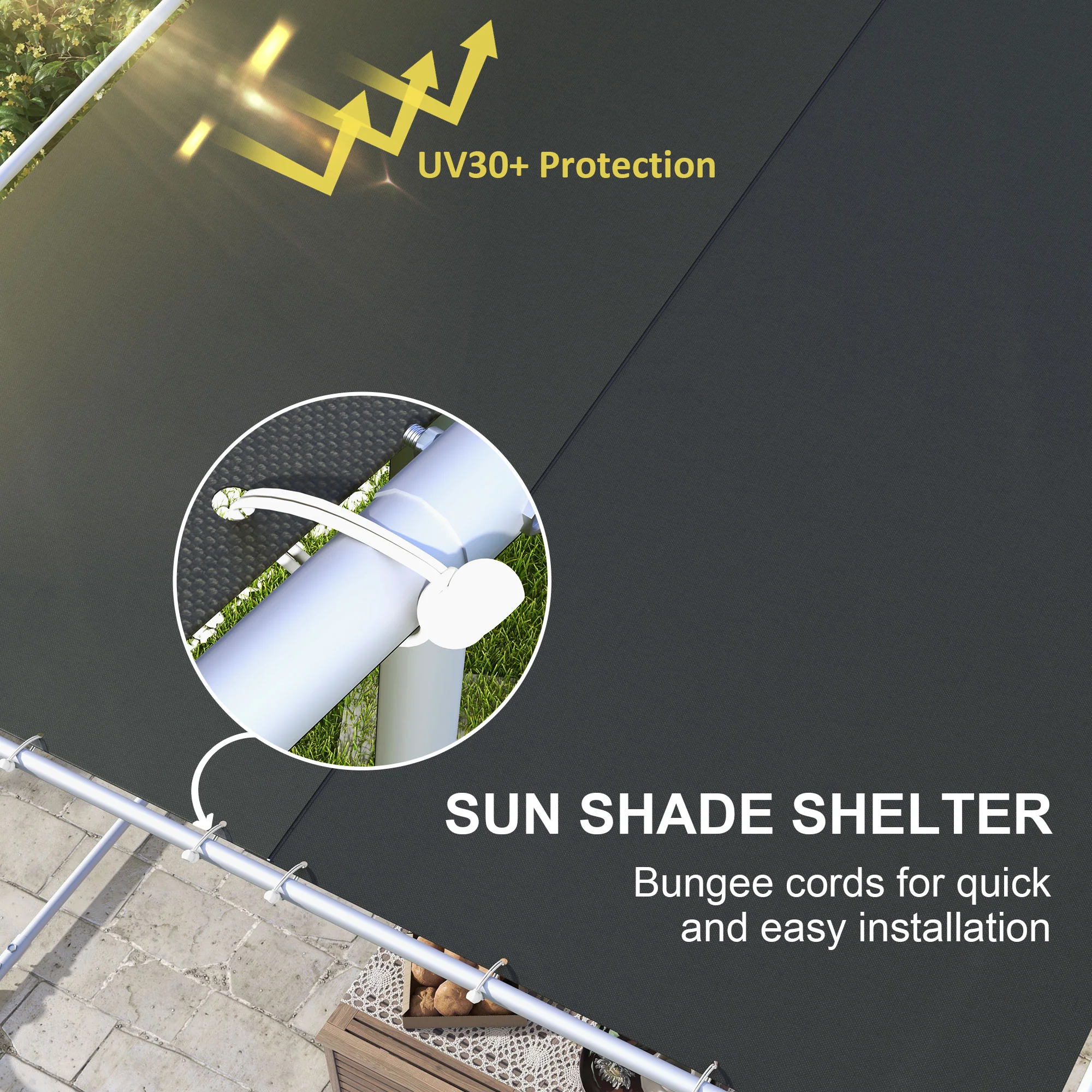 Outsunny 3 x 3(m) Mobile Pergola Kit, Event Shelter with Wheels, UV30+ - Image 4