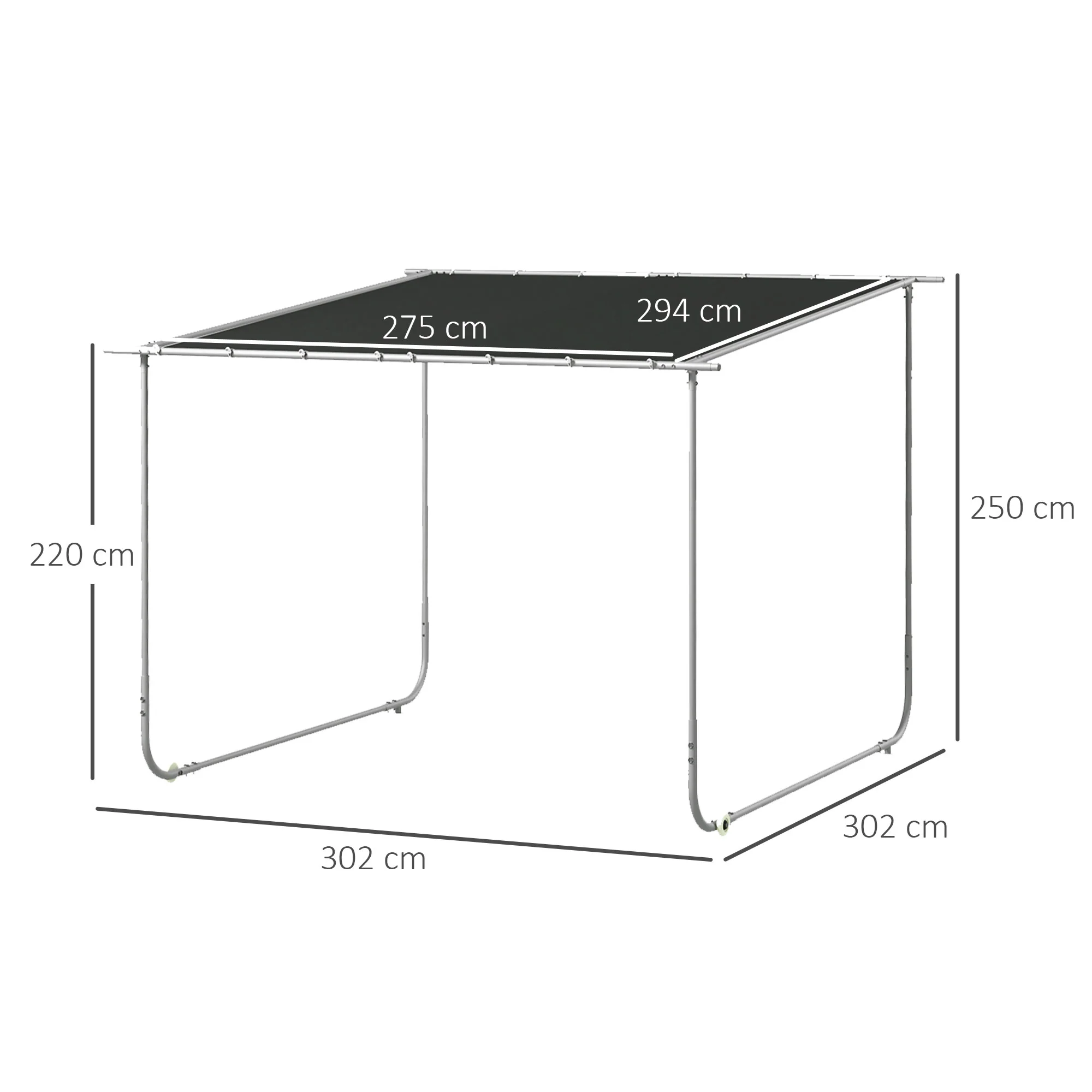 Outsunny 3 x 3(m) Mobile Pergola Kit, Event Shelter with Wheels, UV30+ - Image 5
