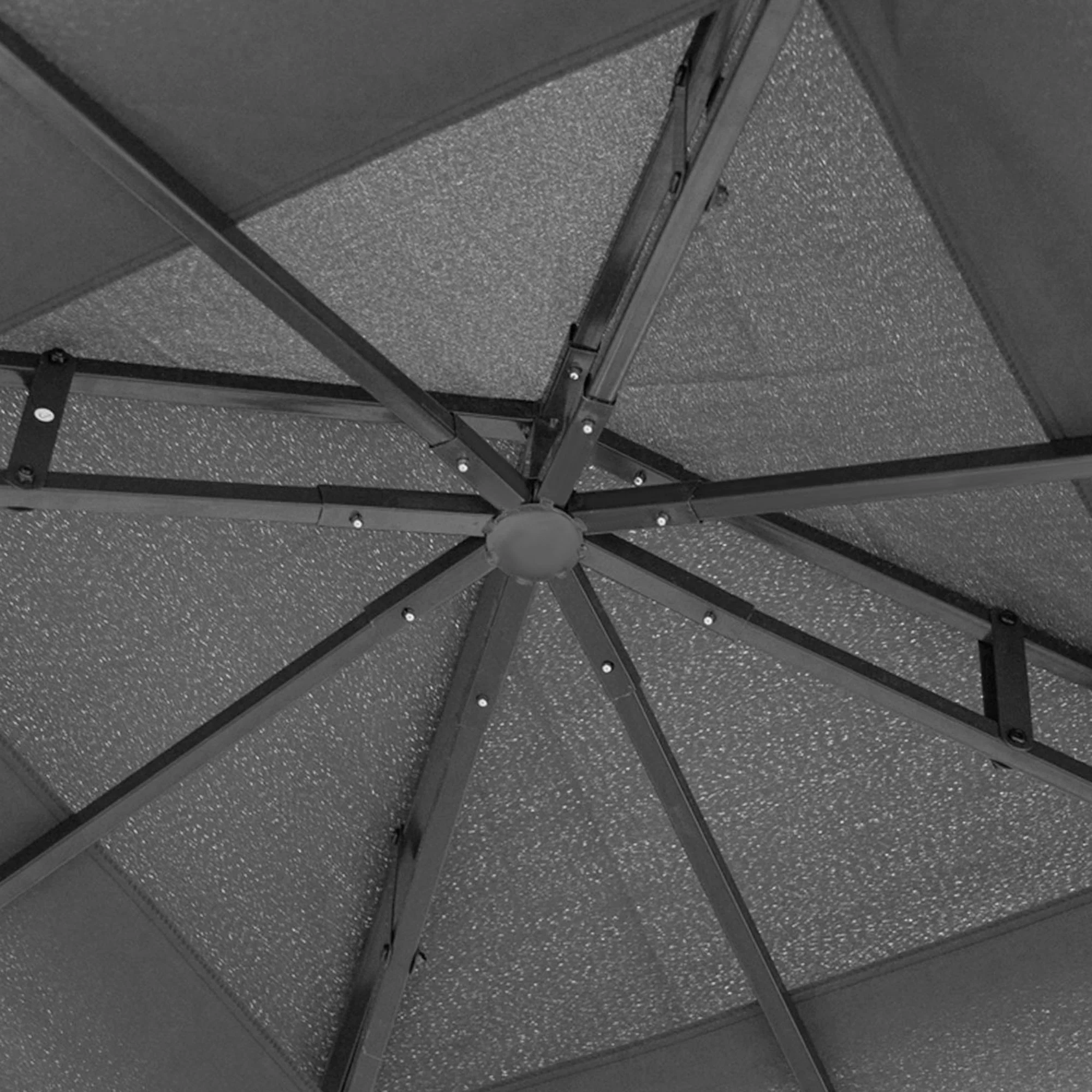 Outsunny 3 x 3(m) Patio Gazebo Canopy Garden Pavilion with 2 Tier Roof, Grey - Image 8