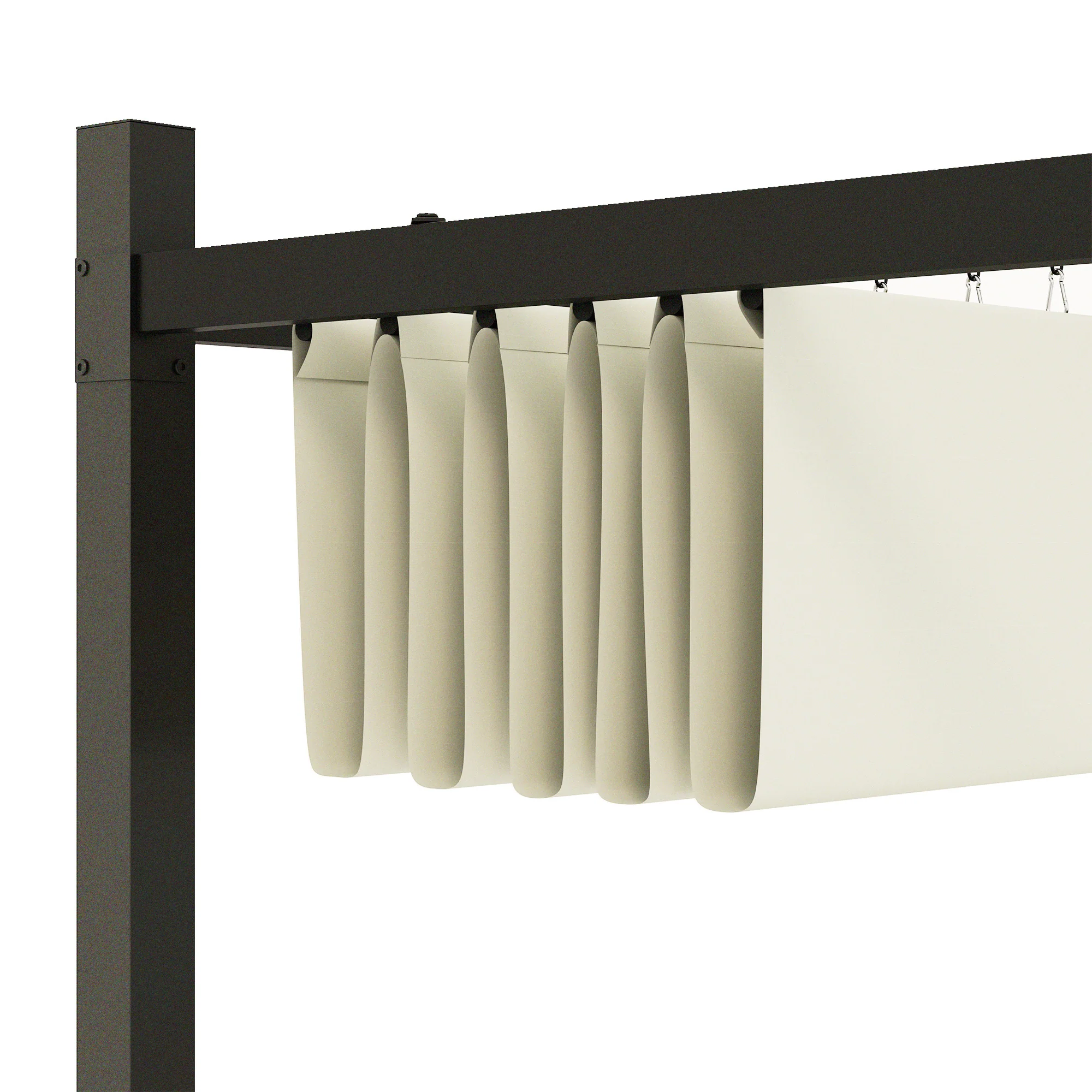 Outsunny 3 X 3(m) Pergola With Retractable Roof, 80mm Metal Column - Image 8