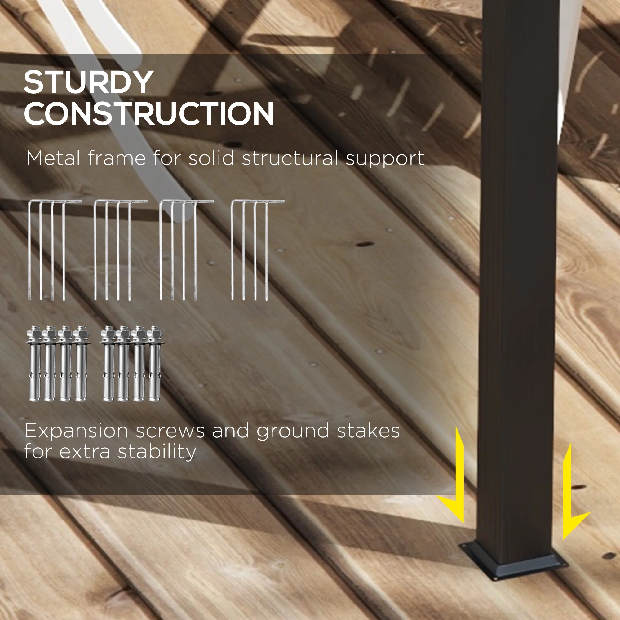 Outsunny 3 X 3(m) Pergola With Retractable Roof And Curtains - Image 6