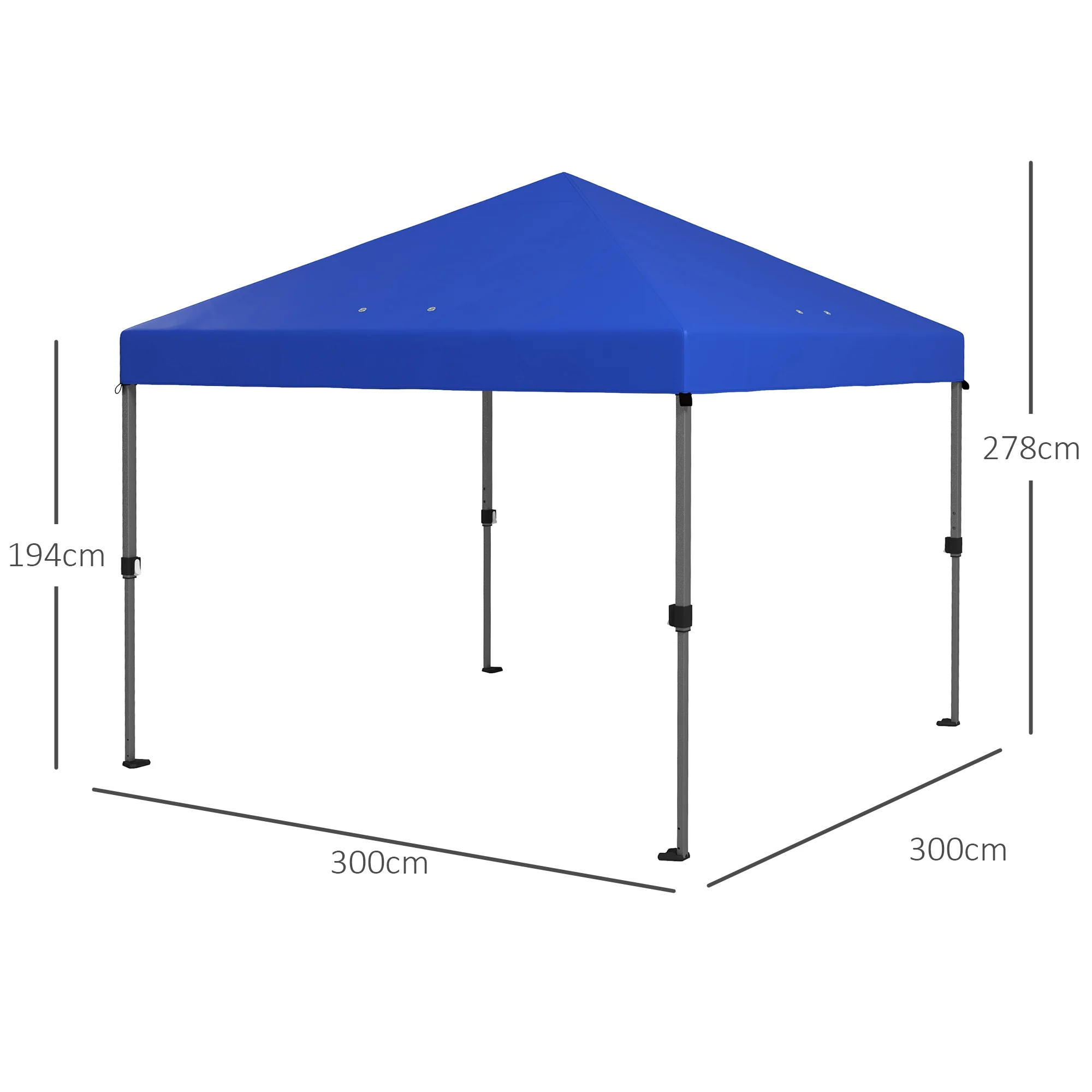Outsunny 3 X 3(m) Pop Up Gazebo, Instant Shelter With 1-Button Push - Blue/Grey/Green/White - Image 14