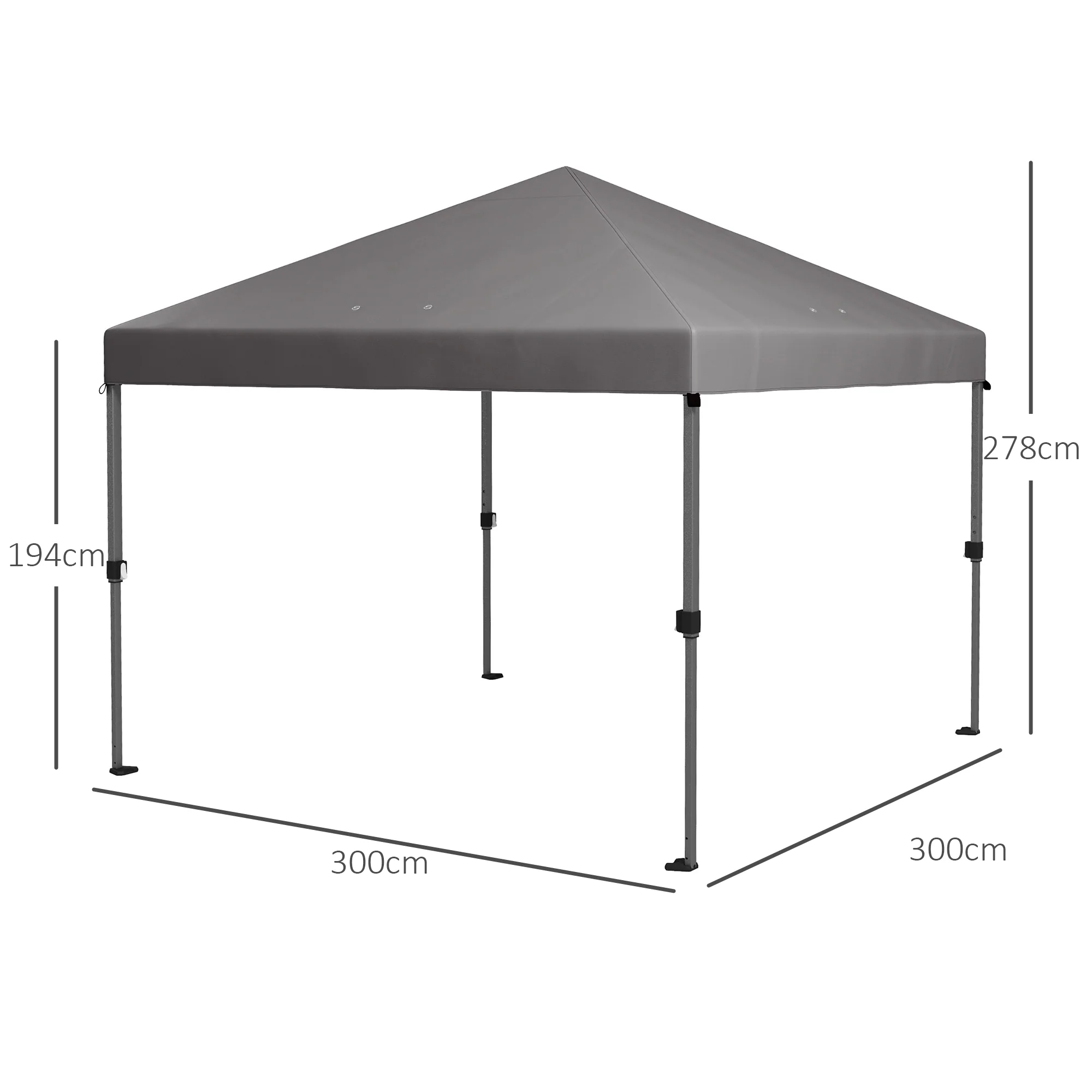 Outsunny 3 X 3(m) Pop Up Gazebo, Instant Shelter With 1-Button Push - Blue/Grey/Green/White - Image 21
