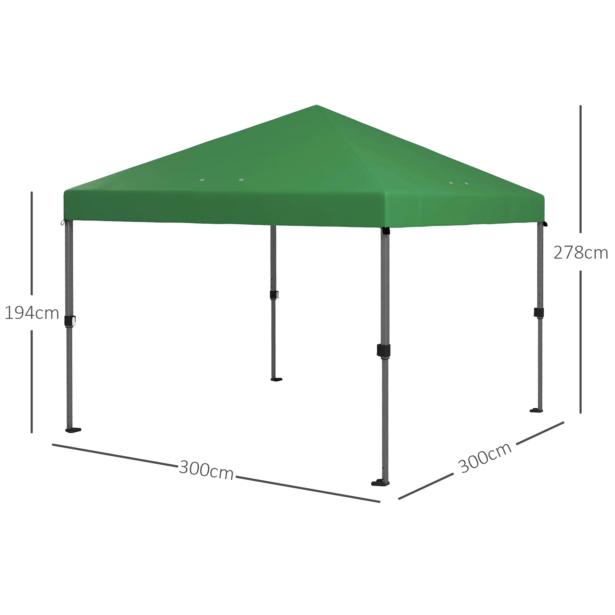 Outsunny 3 X 3(m) Pop Up Gazebo, Instant Shelter With 1-Button Push - Blue/Grey/Green/White - Image 29
