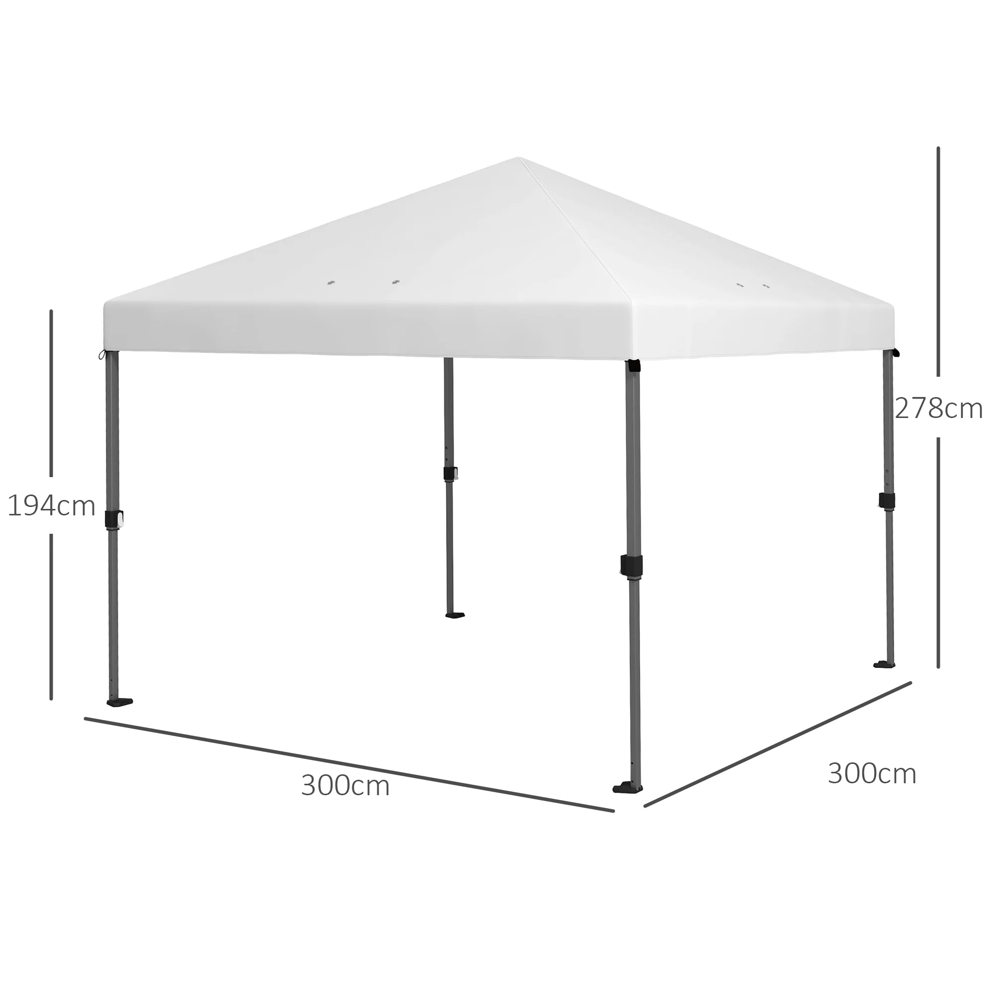 Outsunny 3 X 3(m) Pop Up Gazebo, Instant Shelter With 1-Button Push - Blue/Grey/Green/White - Image 5