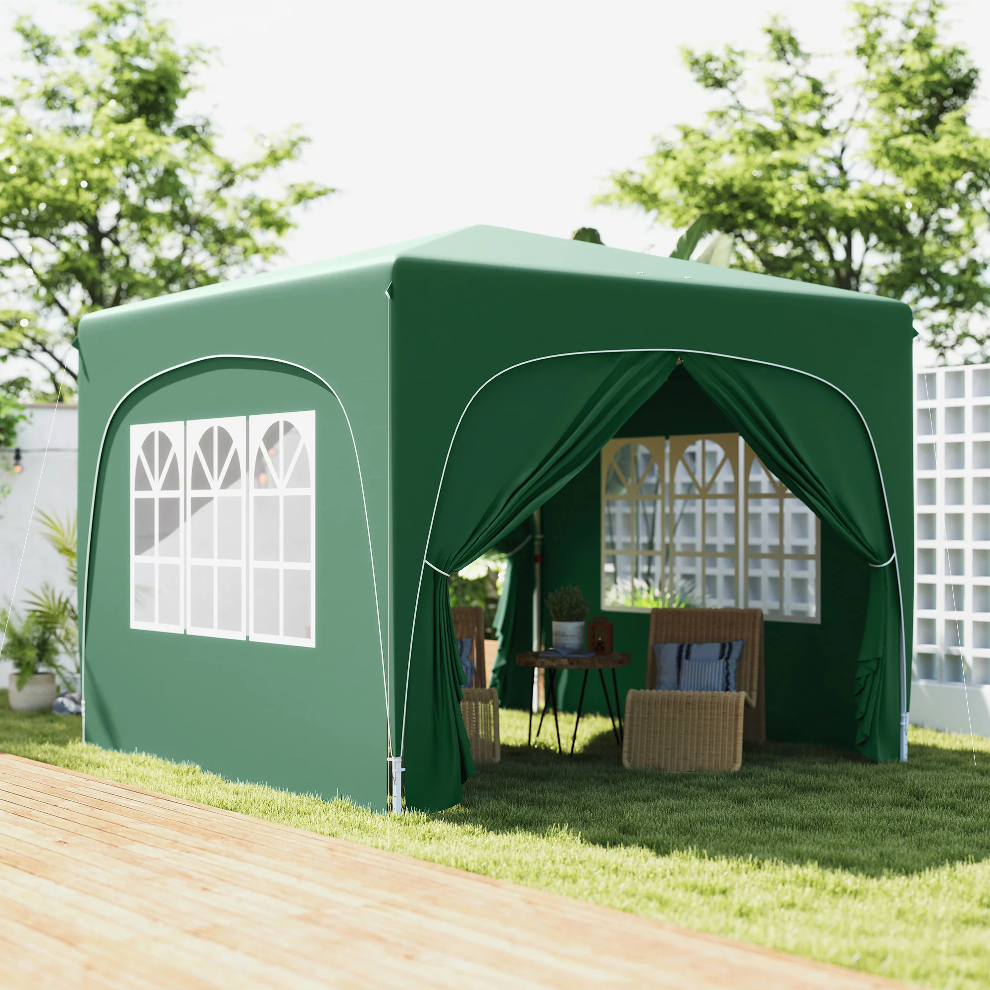 Outsunny 3 X 3(m) UPF50+ Pop Up Gazebo With Sides And Carry Bag - Image 11