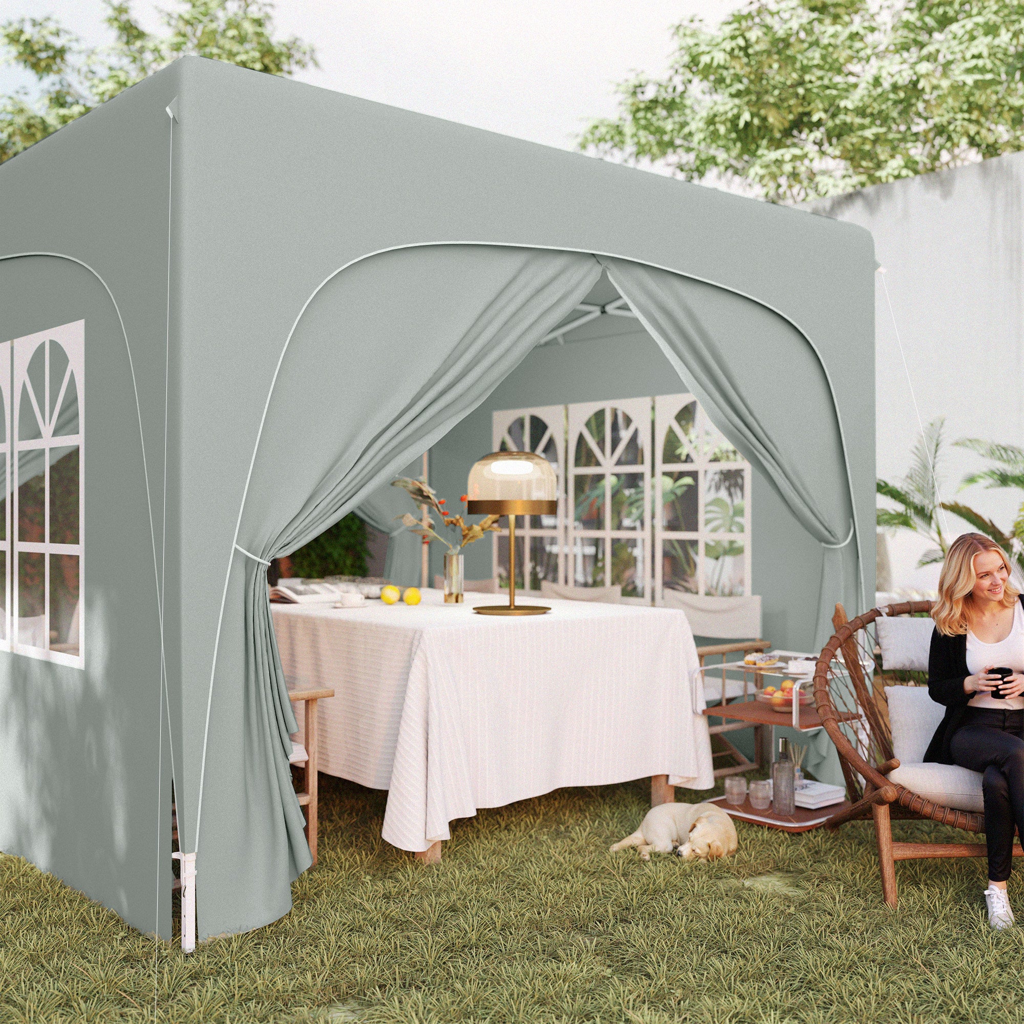 Outsunny 3 X 3(m) UPF50+ Pop Up Gazebo With Sides And Carry Bag - Image 27