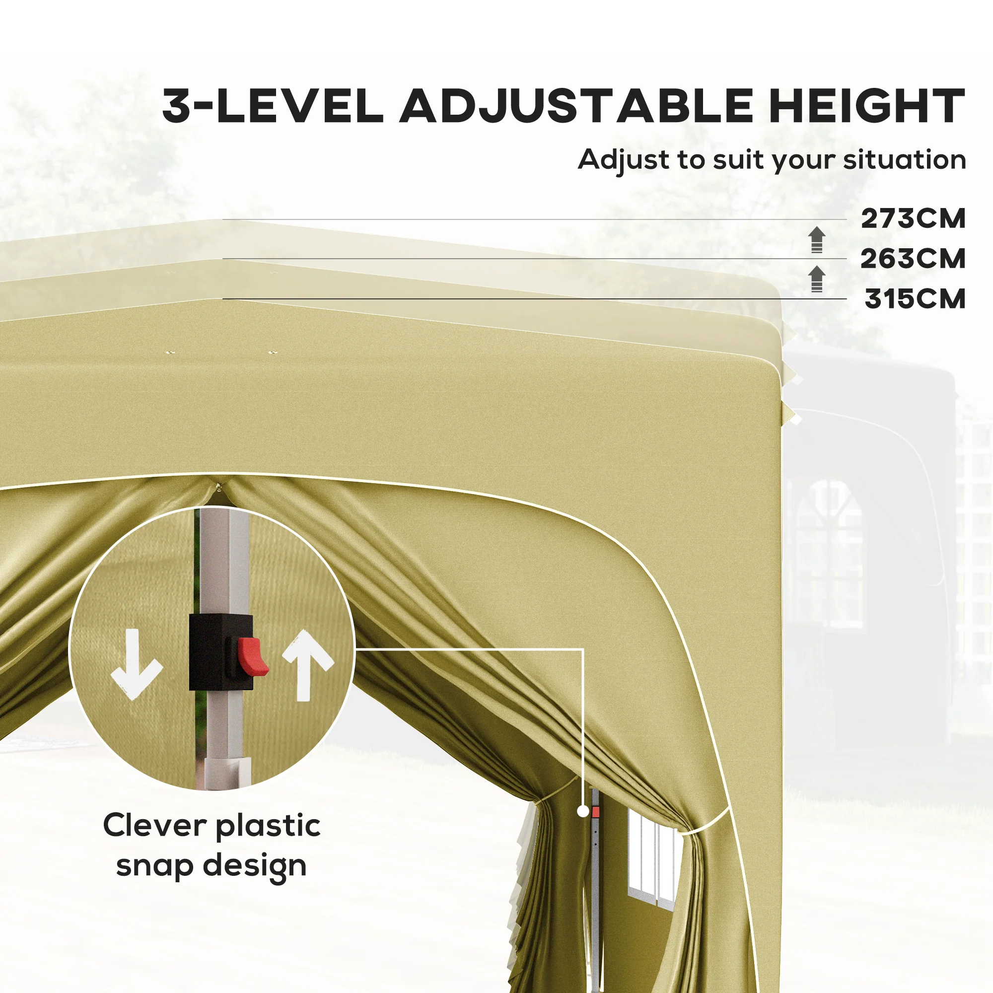 Outsunny 3 X 3(m) UPF50+ Pop Up Gazebo With Sides And Carry Bag - Image 31