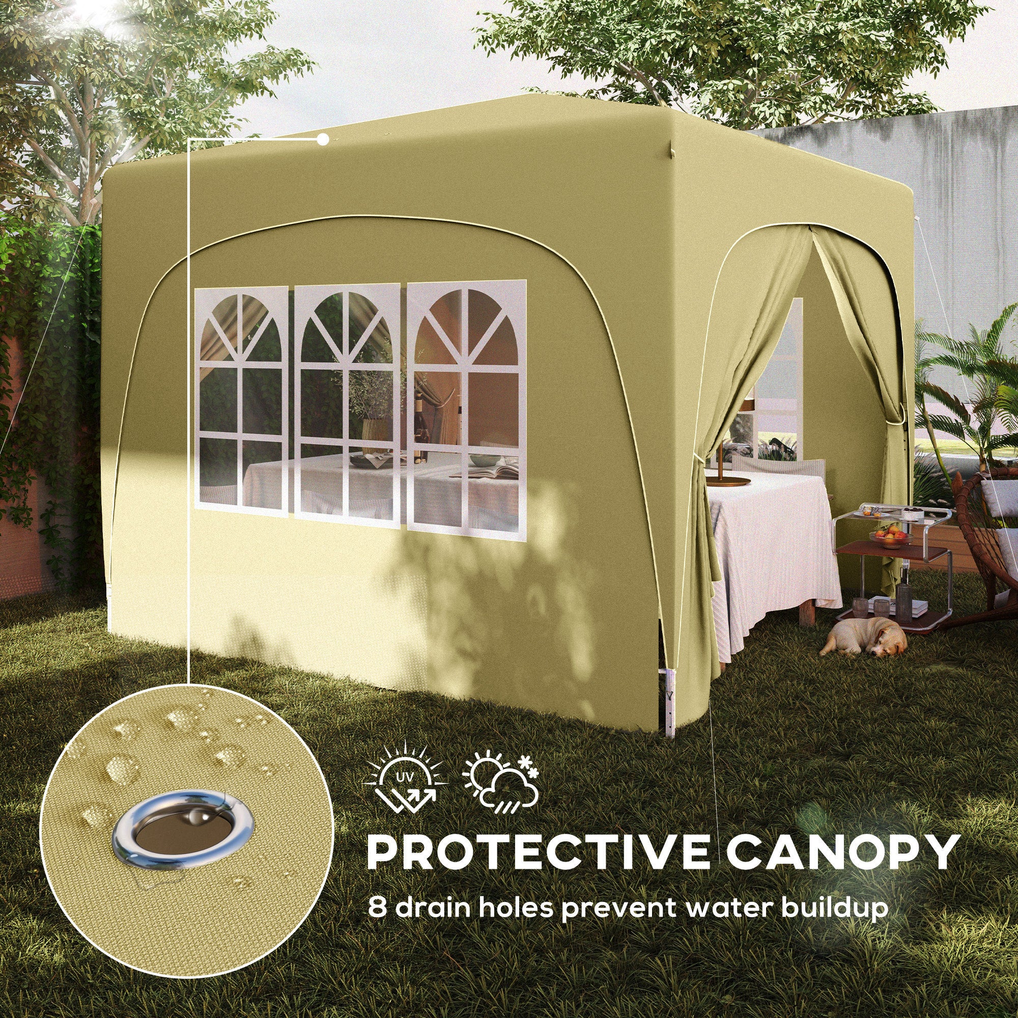 Outsunny 3 X 3(m) UPF50+ Pop Up Gazebo With Sides And Carry Bag - Image 33