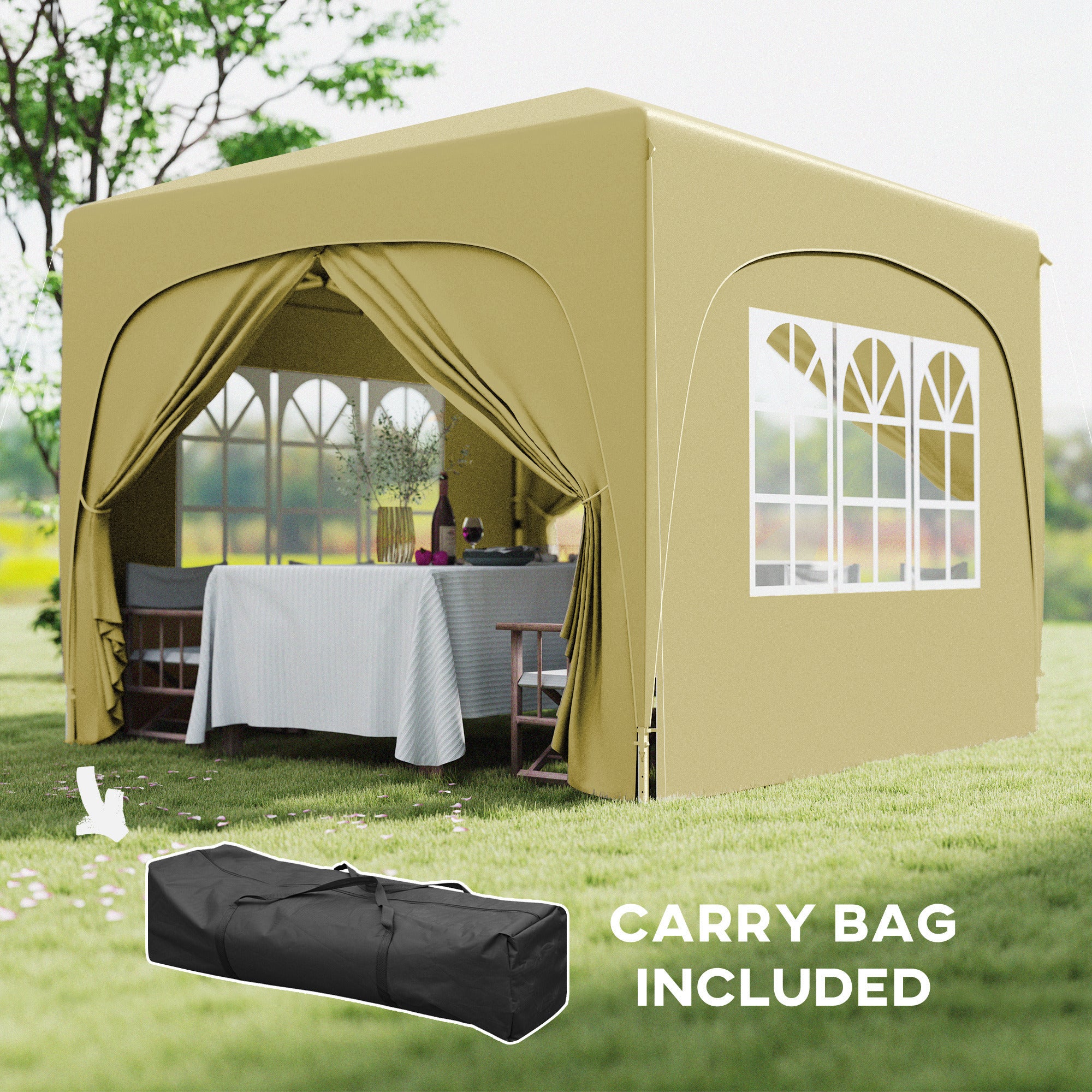 Outsunny 3 X 3(m) UPF50+ Pop Up Gazebo With Sides And Carry Bag - Image 34