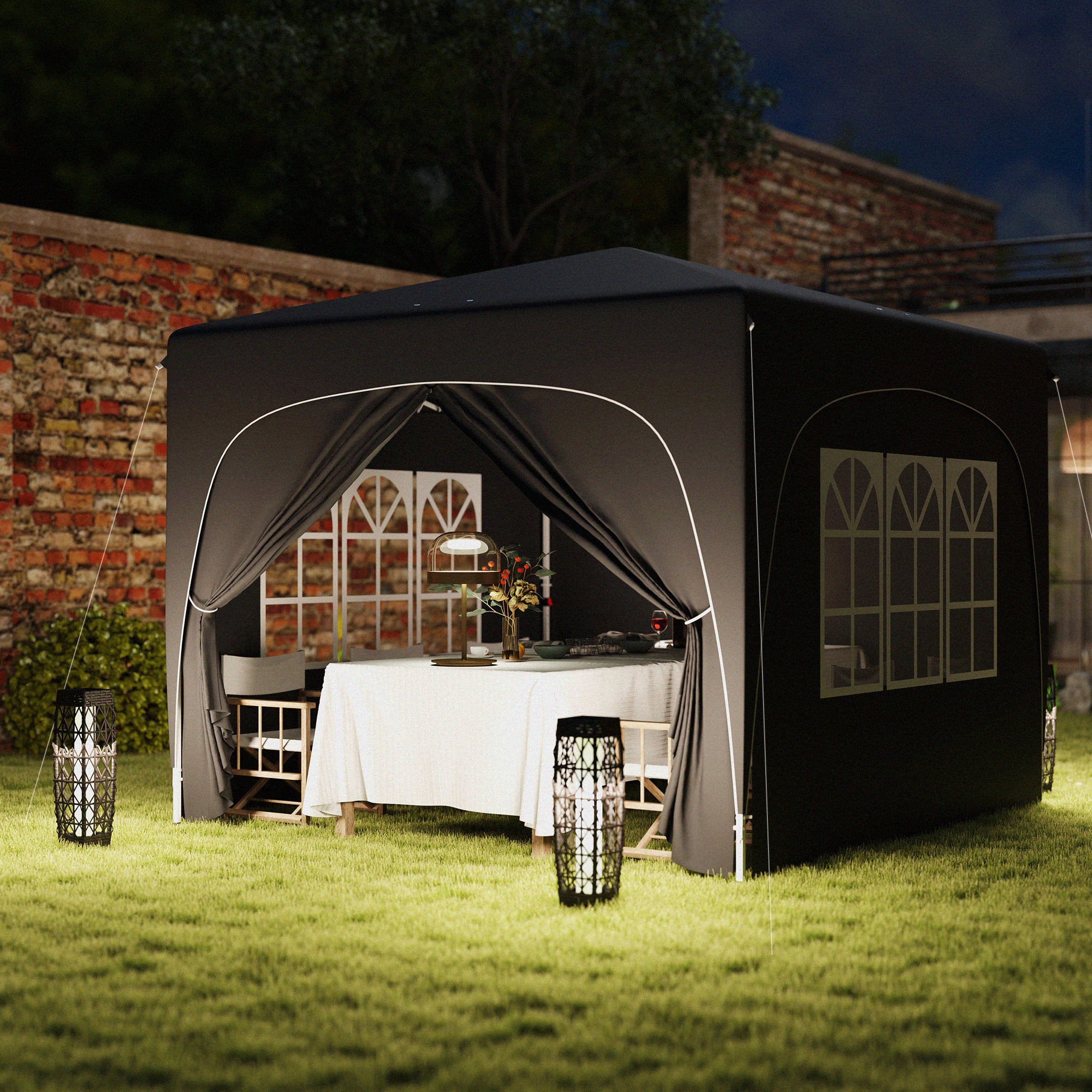 Outsunny 3 X 3(m) UPF50+ Pop Up Gazebo With Sides And Carry Bag - Image 8