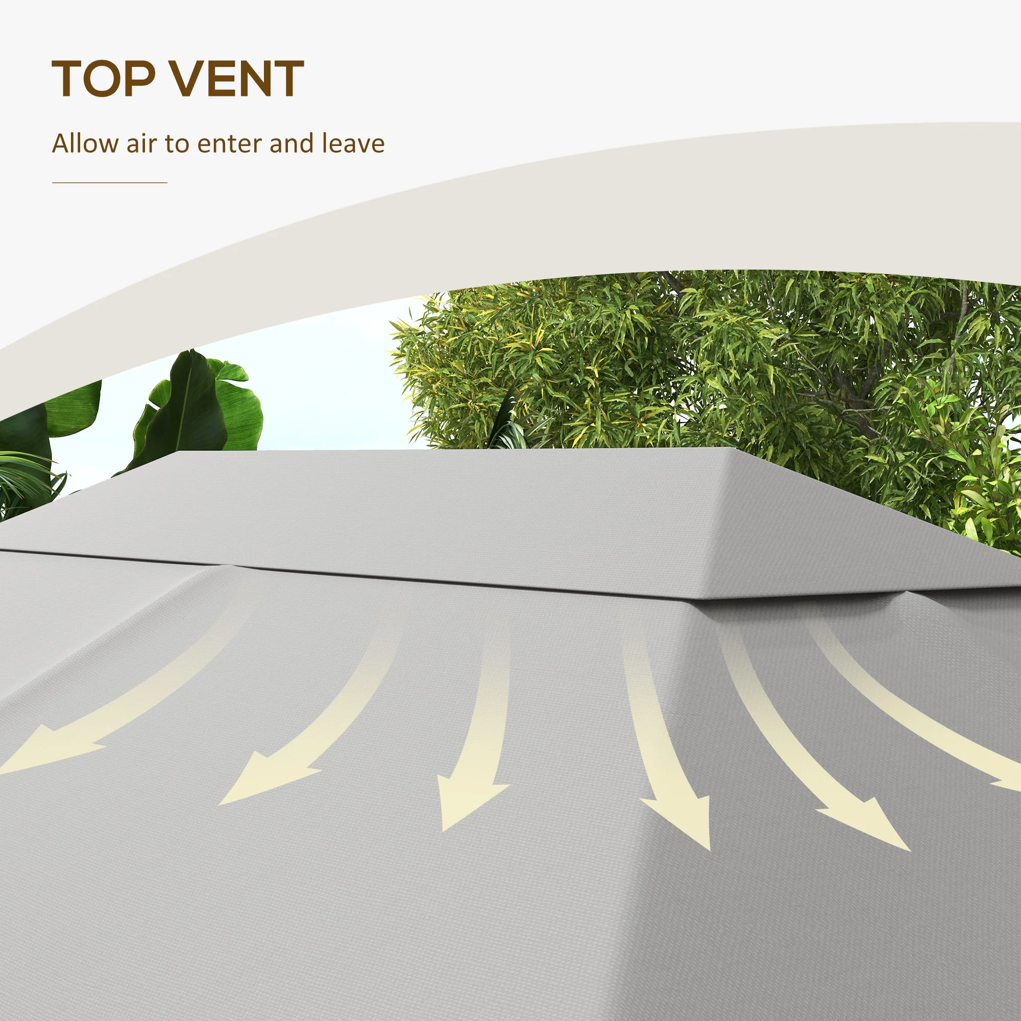 Outsunny 3 X 4m Gazebo Canopy Replacement Gazebo Roof Cover - Grey - Image 4