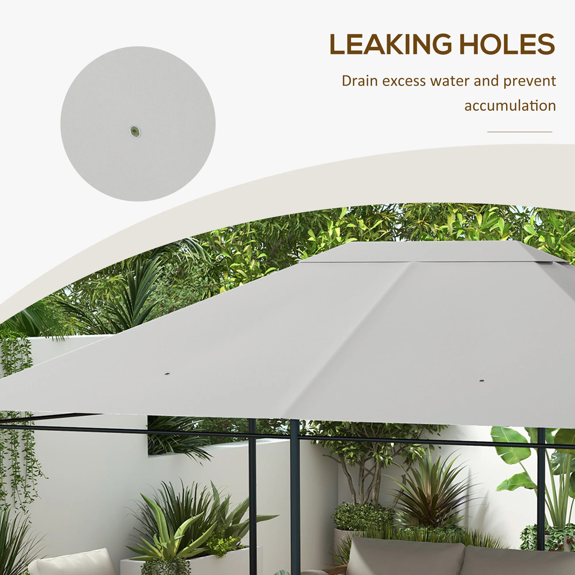 Outsunny 3 X 4m Gazebo Canopy Replacement Gazebo Roof Cover - Grey - Image 7