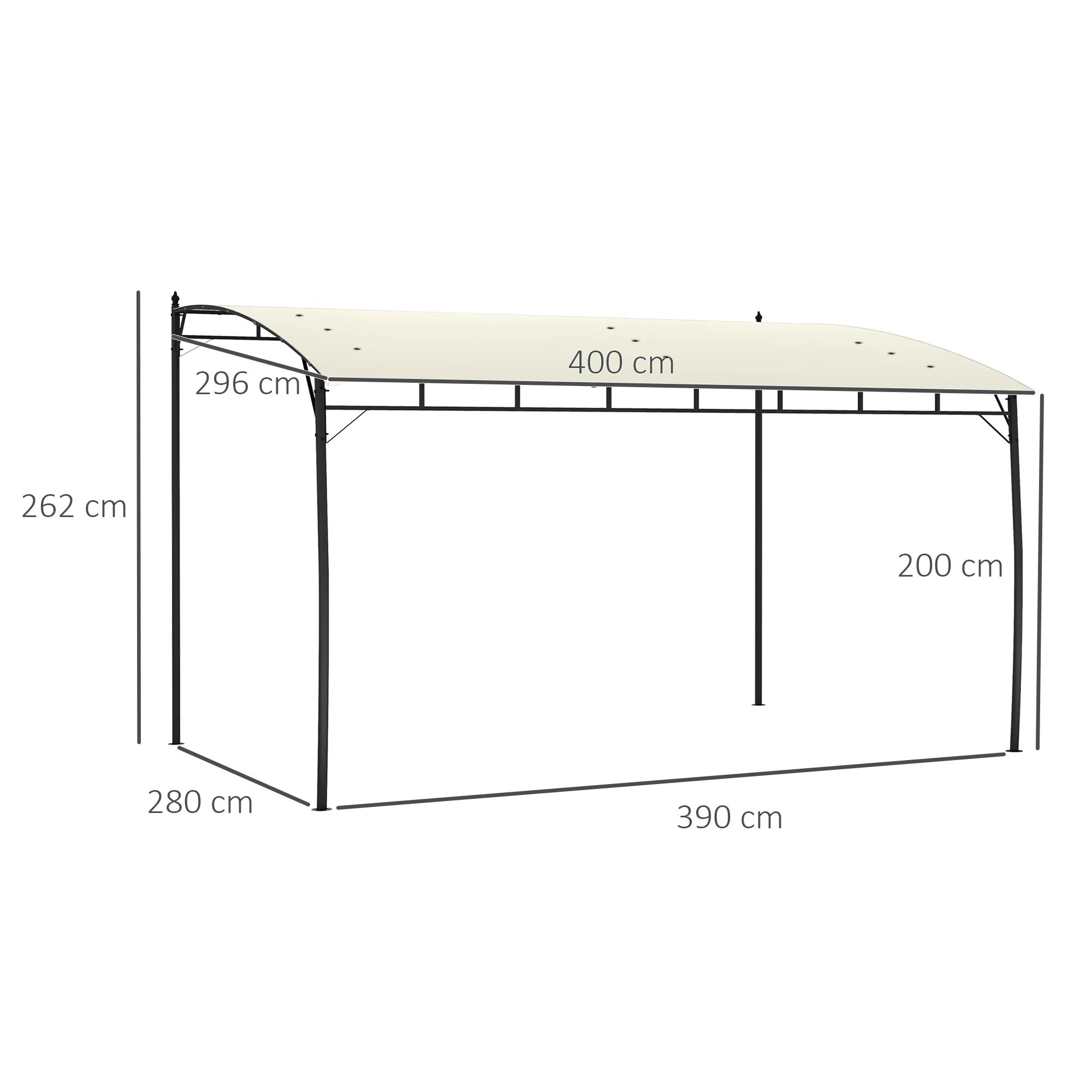 Outsunny 3 X 4m Metal Pergola, Outdoor Gazebo UV-Resistant, Cream White - Image 5