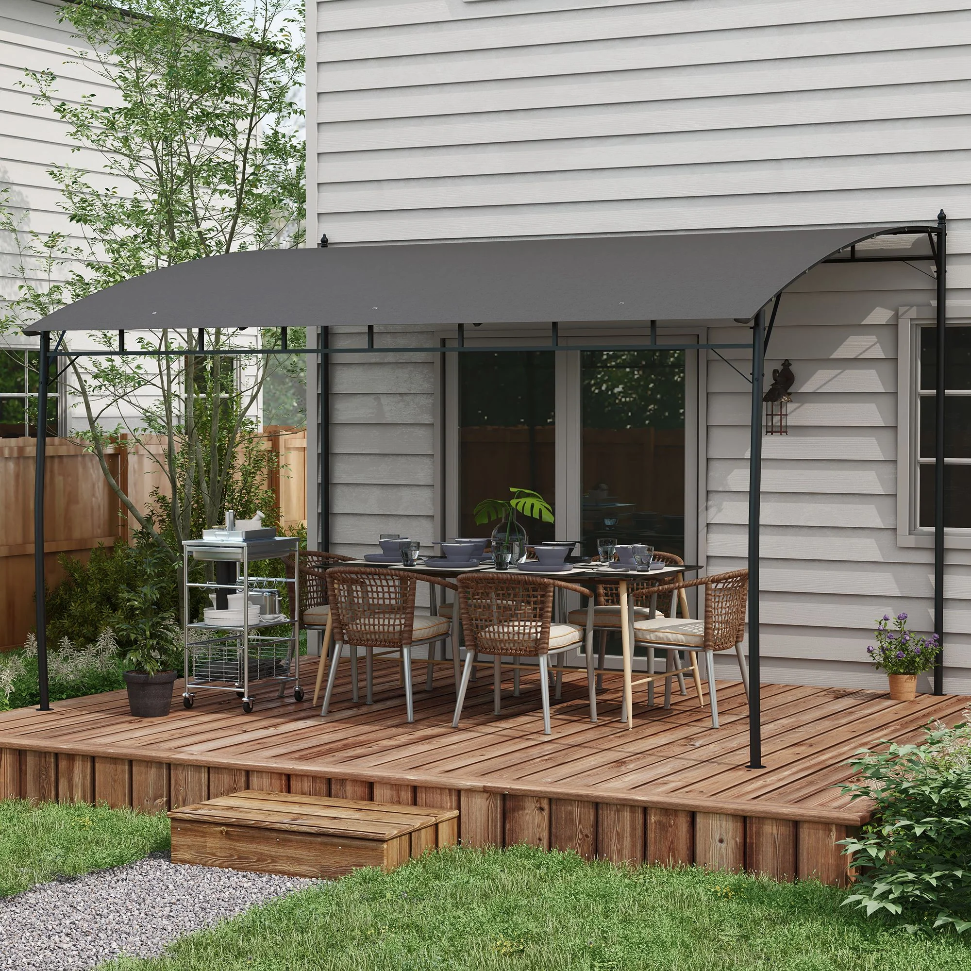 Outsunny 3 X 4m Metal Pergola, Outdoor Gazebo UV-Resistant Sun Shade Shelter - Image 2