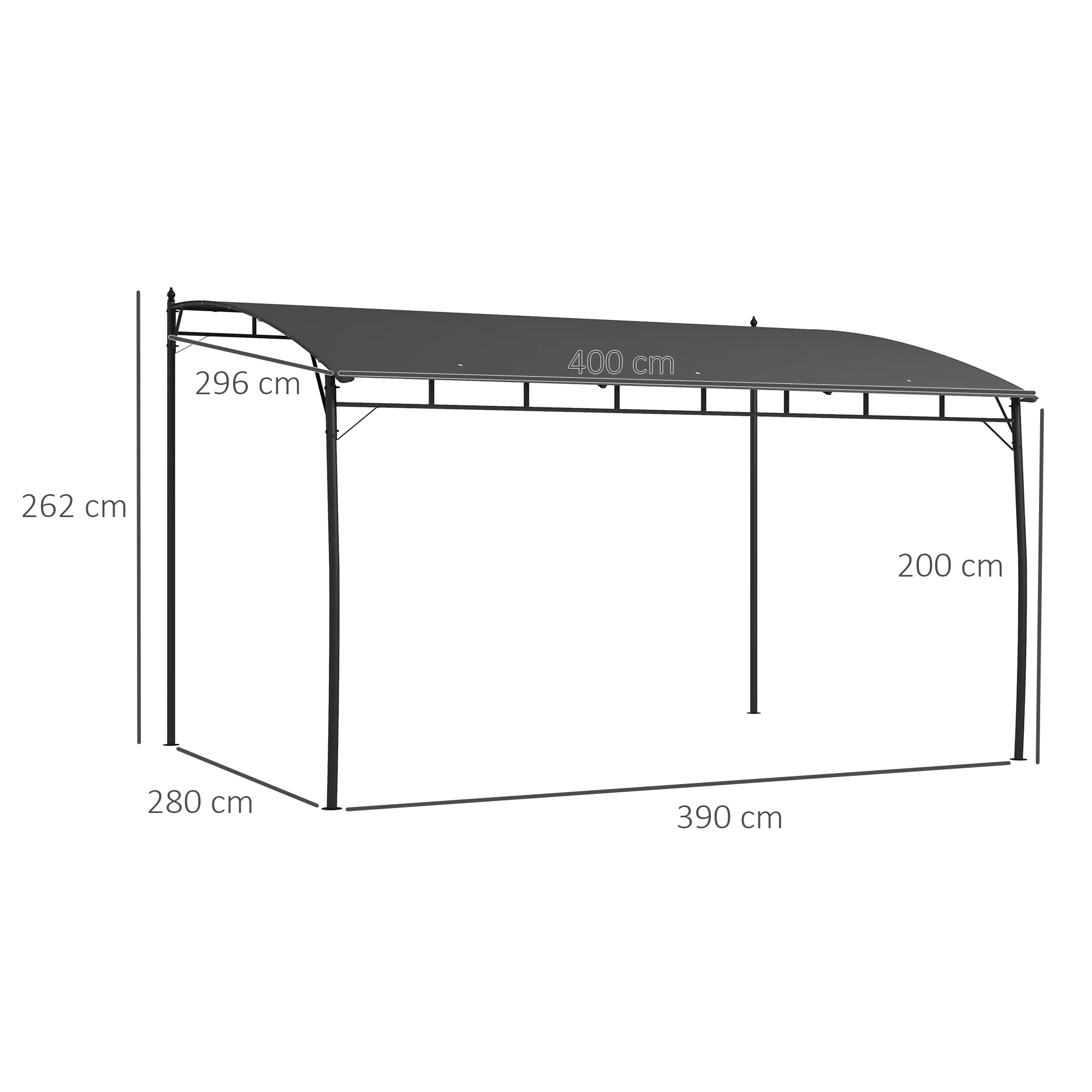 Outsunny 3 X 4m Metal Pergola, Outdoor Gazebo UV-Resistant Sun Shade Shelter - Image 5
