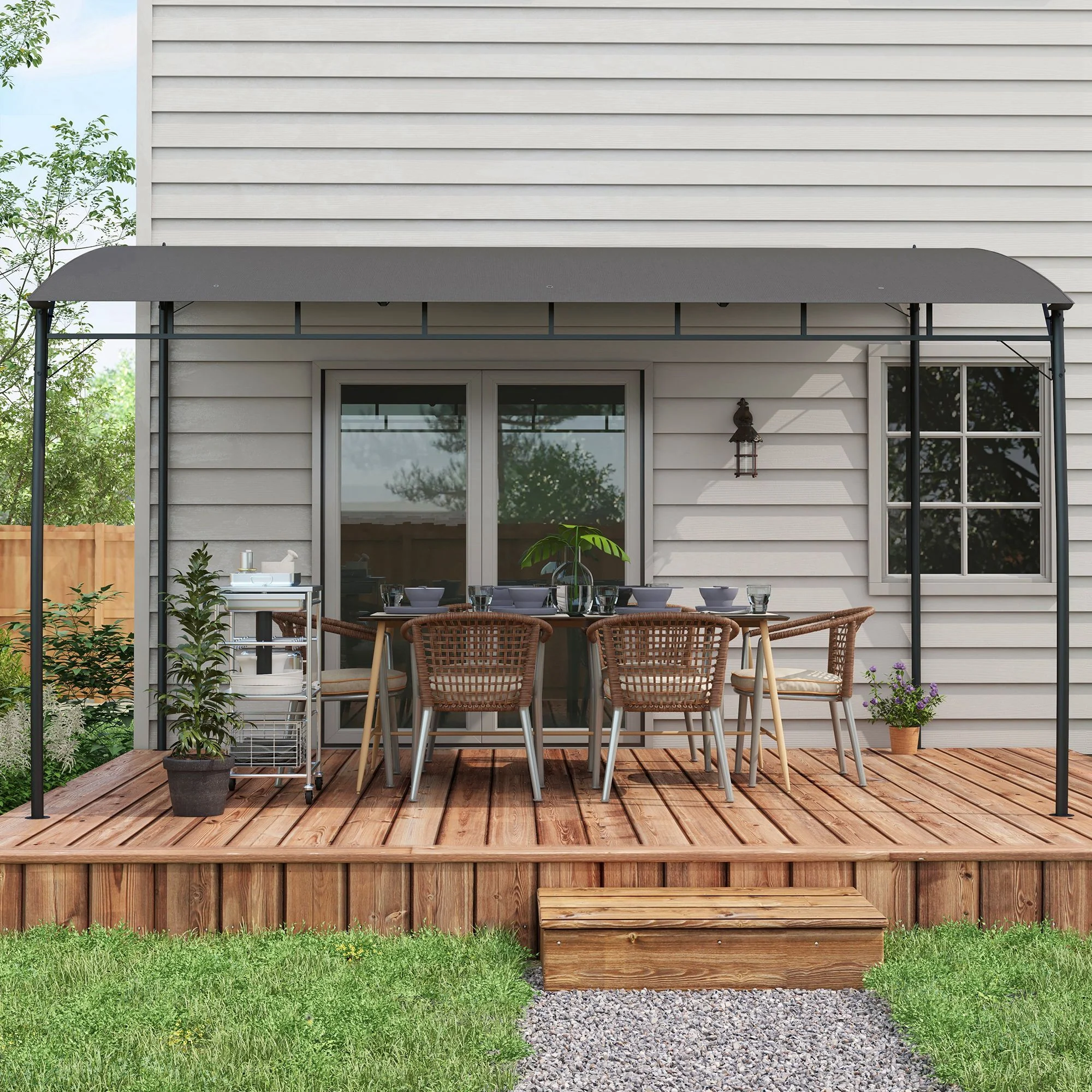 Outsunny 3 X 4m Metal Pergola, Outdoor Gazebo UV-Resistant Sun Shade Shelter - Image 7