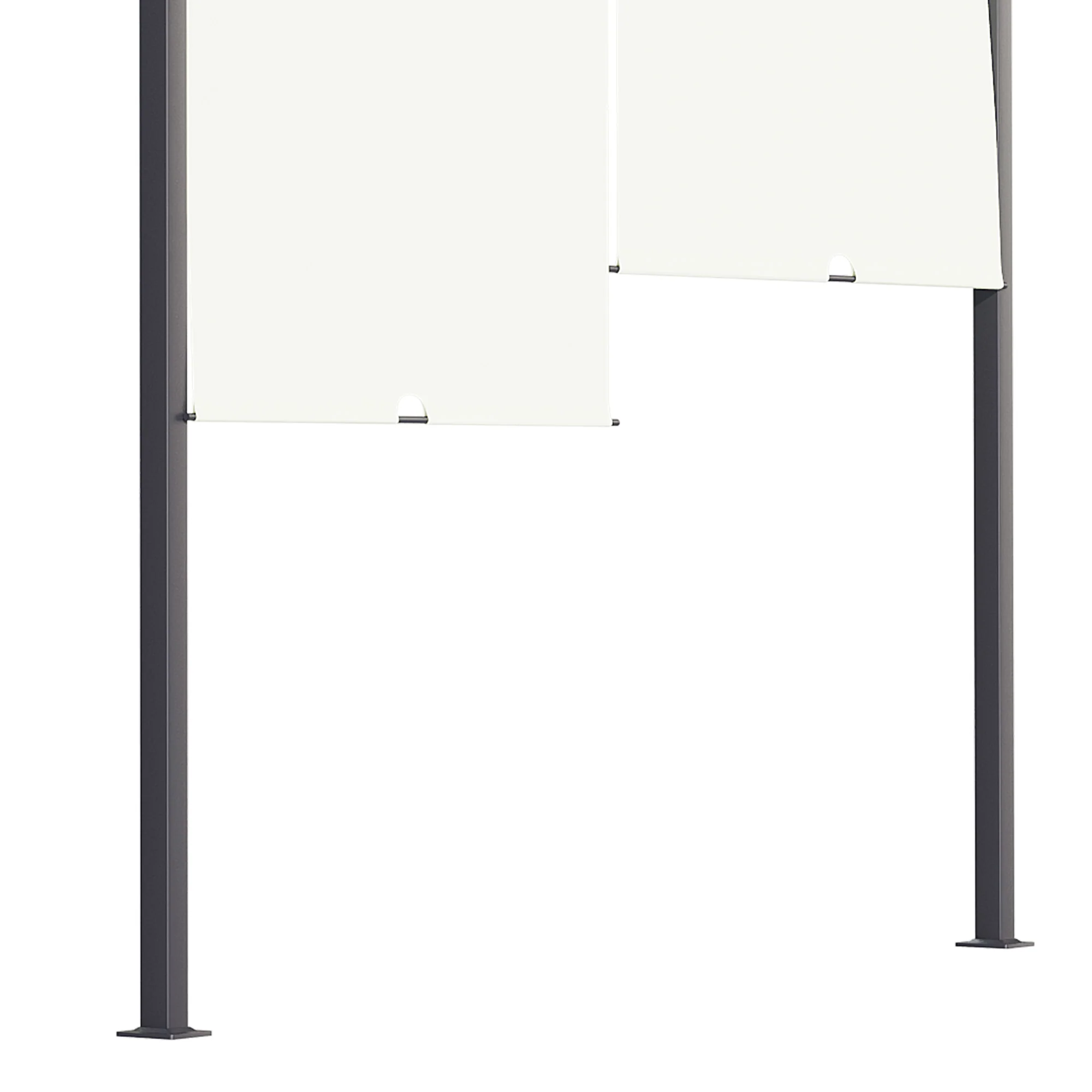 Outsunny 3 x 4m utdoor Garden Pergola with LED Lights Cream White - Image 9