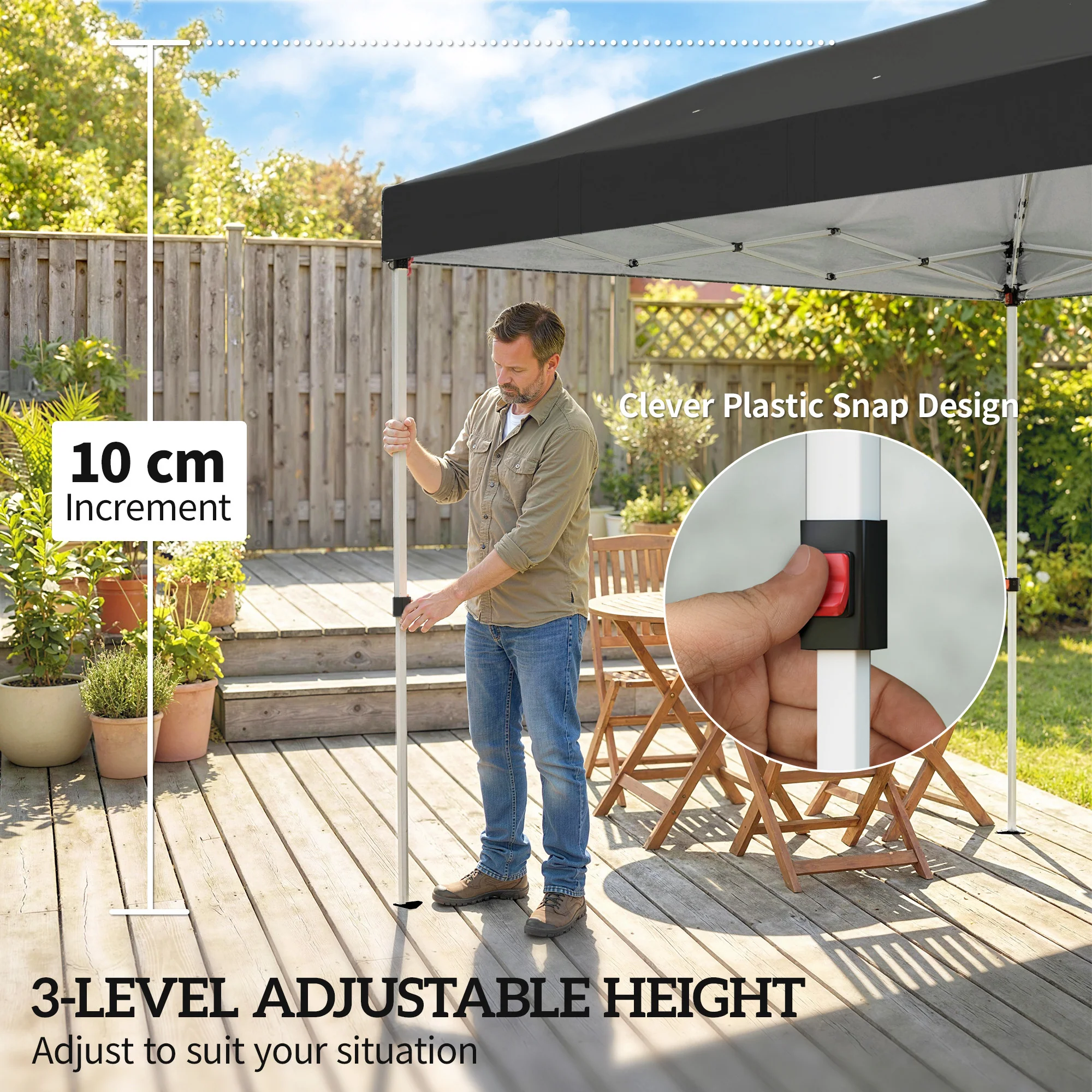 Outsunny 3 X 6 M Pop Up Gazebo, UPF50+ Wedding Party Tent Marquee, Black - Image 5