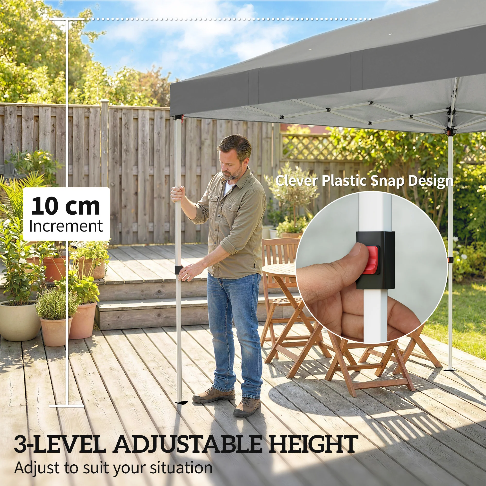 Outsunny 3 X 6 M Pop Up Gazebo, UPF50+ Wedding Party Tent Marquee, Dark Grey - Image 5
