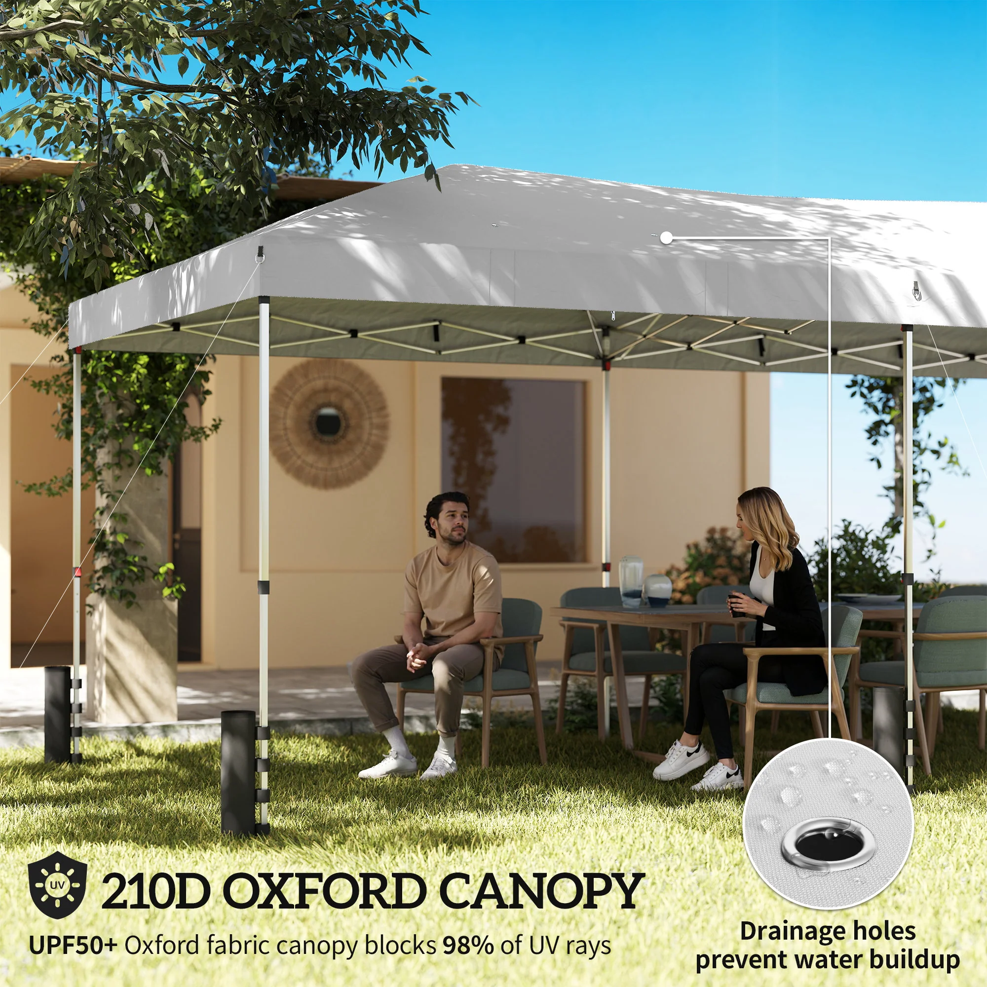 Outsunny 3 X 6 M Pop Up Gazebo, UPF50+ Wedding Party Tent Marquee, White - Image 4