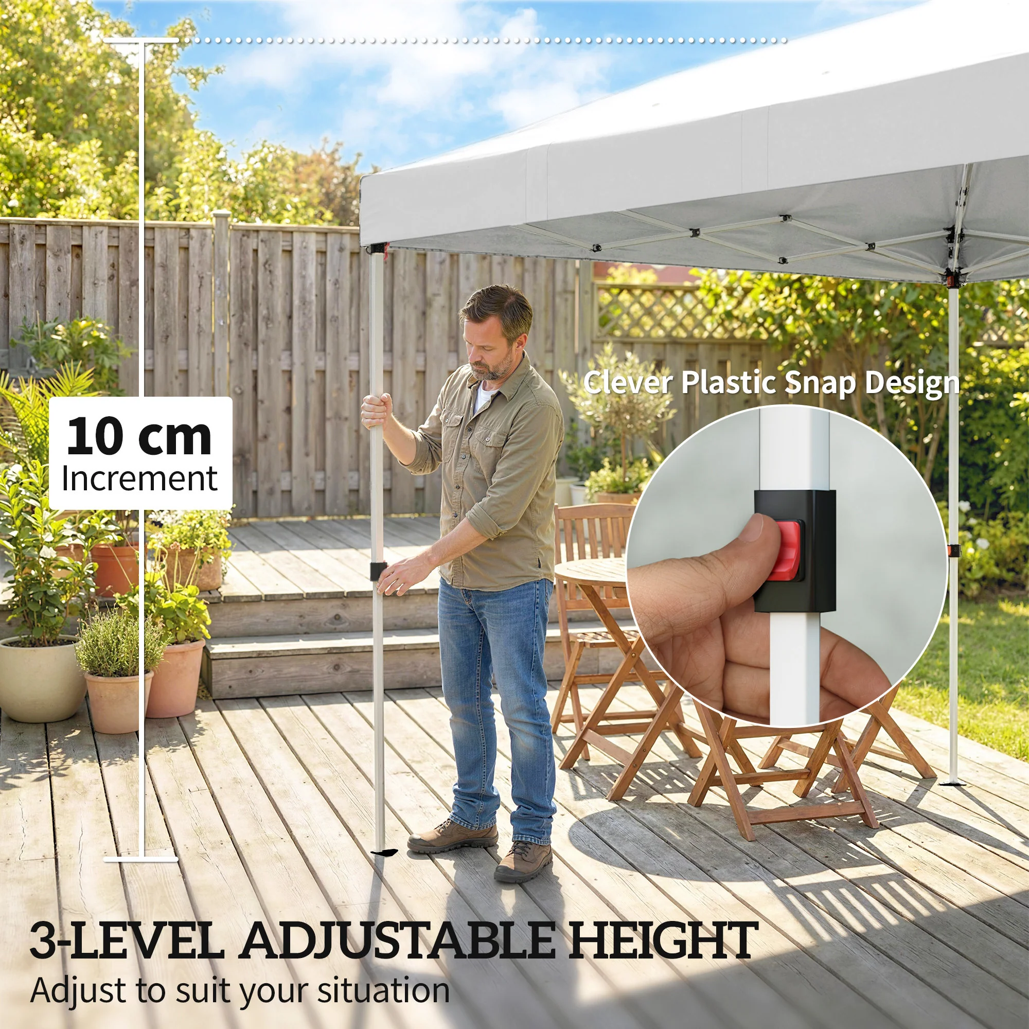 Outsunny 3 X 6 M Pop Up Gazebo, UPF50+ Wedding Party Tent Marquee, White - Image 5