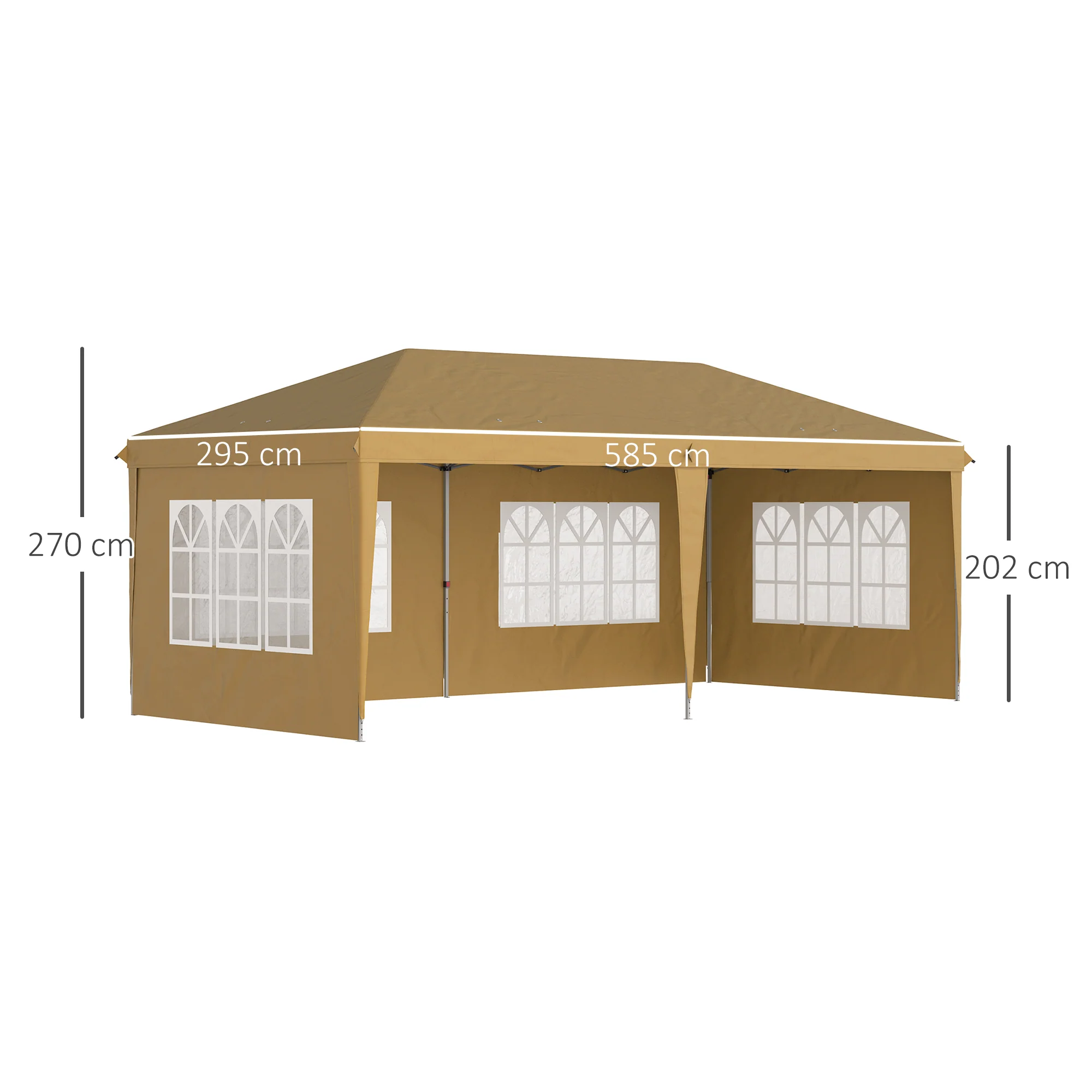 Outsunny 3 x 6m Heavy Duty Gazebo Marquee Party Tent with Storage Bag Khaki - Image 5